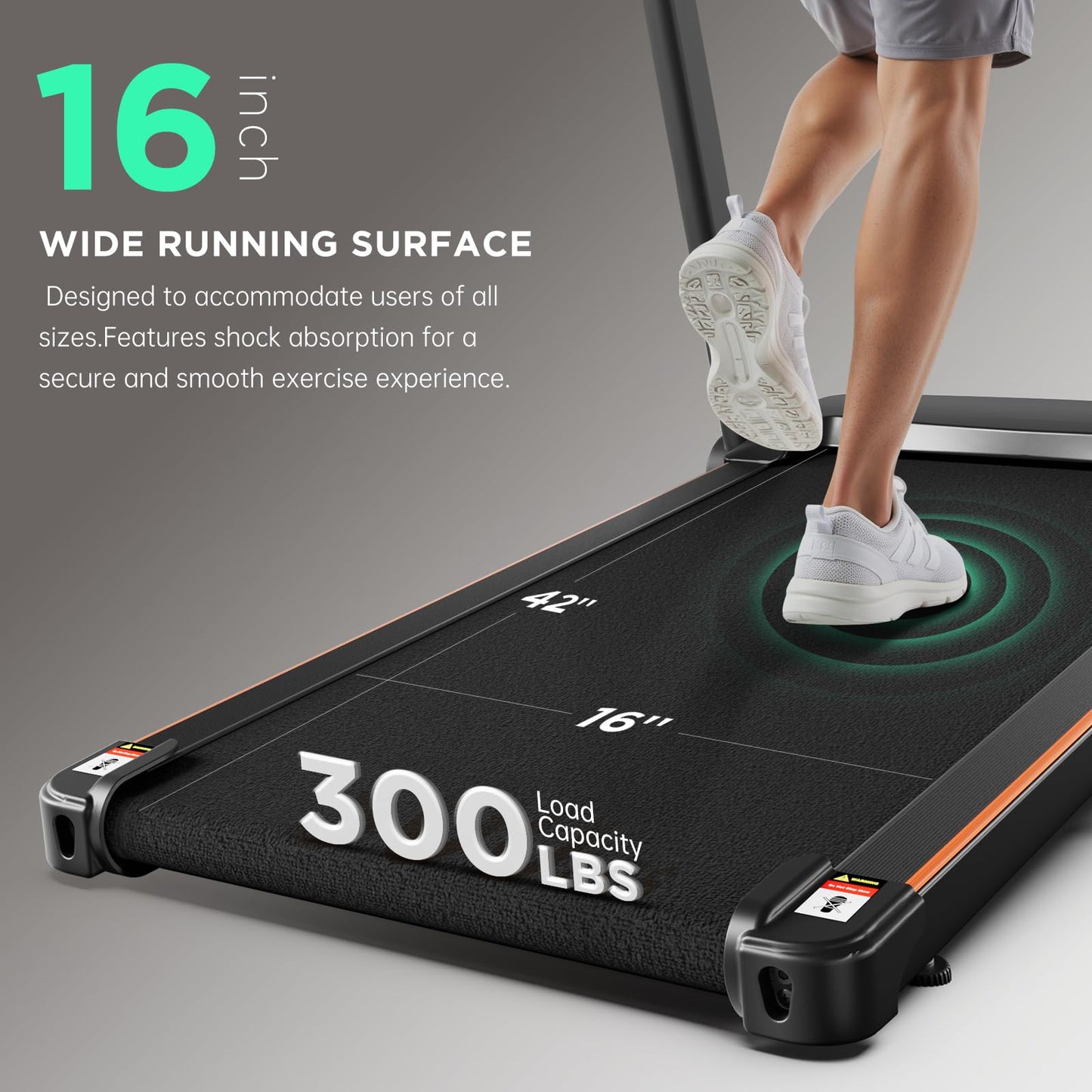 YUEJIQI 3220S Treadmills for Home, 15% Auto Incline, 3.5HP Quiet Brushless, 300Lbs Capacity, 16"x42" Wide Running Belt, Max 8.5 MPH, One-Touch Folding Treadmill with Bluetooth APP & Pulse Monitor