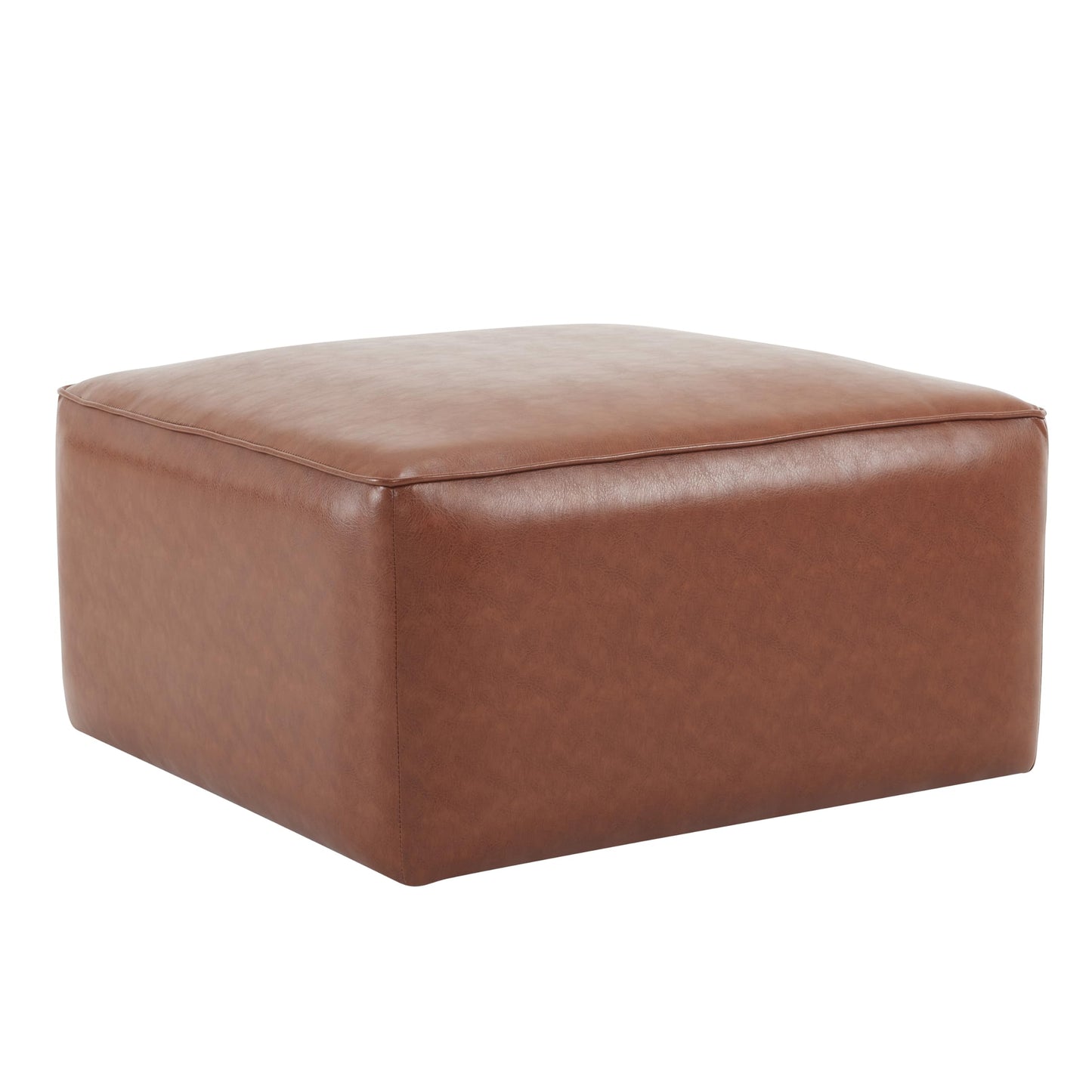 Merax 30" PU Ottoman, Modern Sofa Foot Rest Faux Leather Multifunctional Extra Seat, Side Table, Accent Piece Footstool for Living Room Bedroom