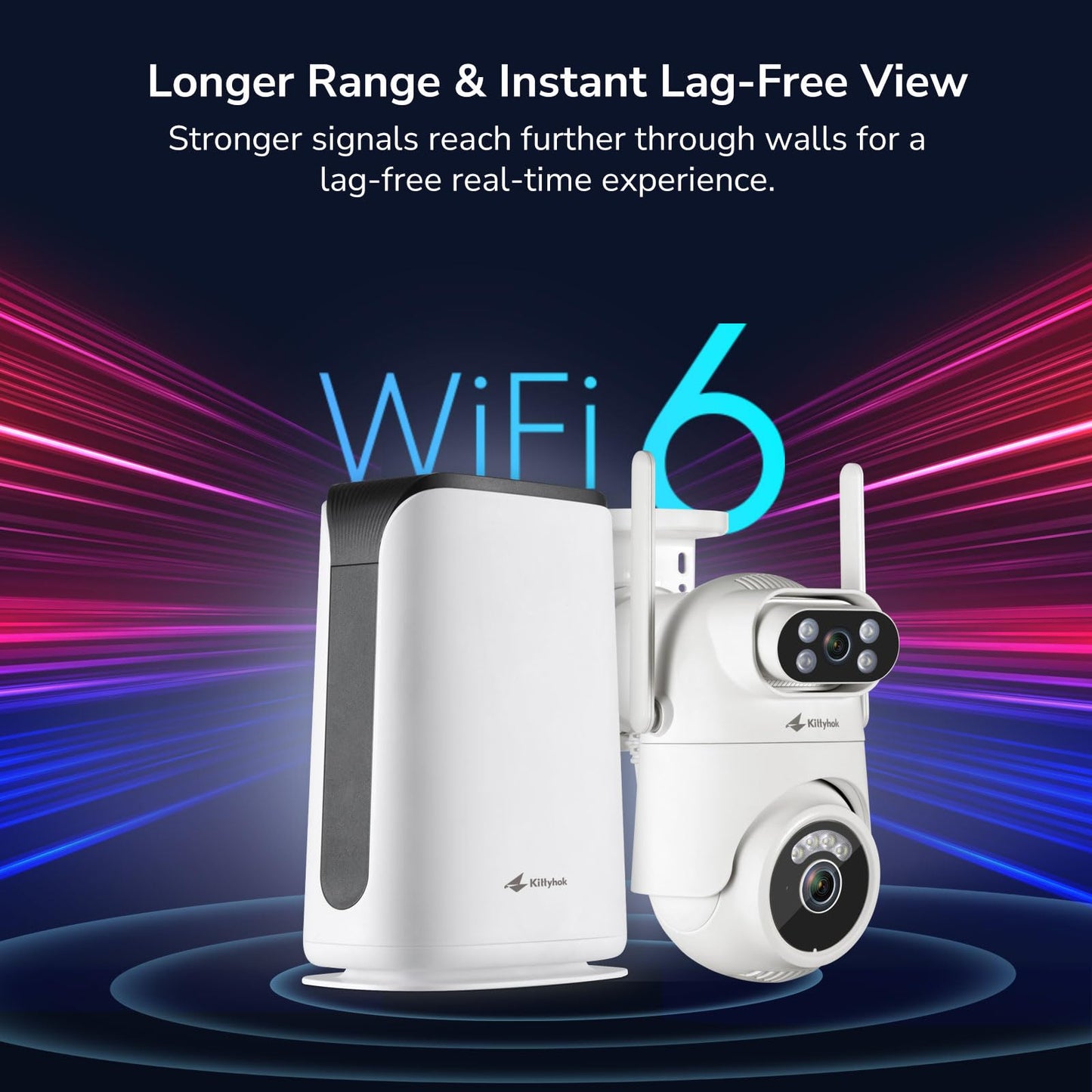 Home Security Camera System Wireless, Dual Lens 2K Security Cameras Wireless Outdoor with 2.4/5GHz WiFi, 360° PTZ, Auto Tracking, Motion Detection, Night Vision, 2-Way Audio, 10CH NVR with 500GB HDD