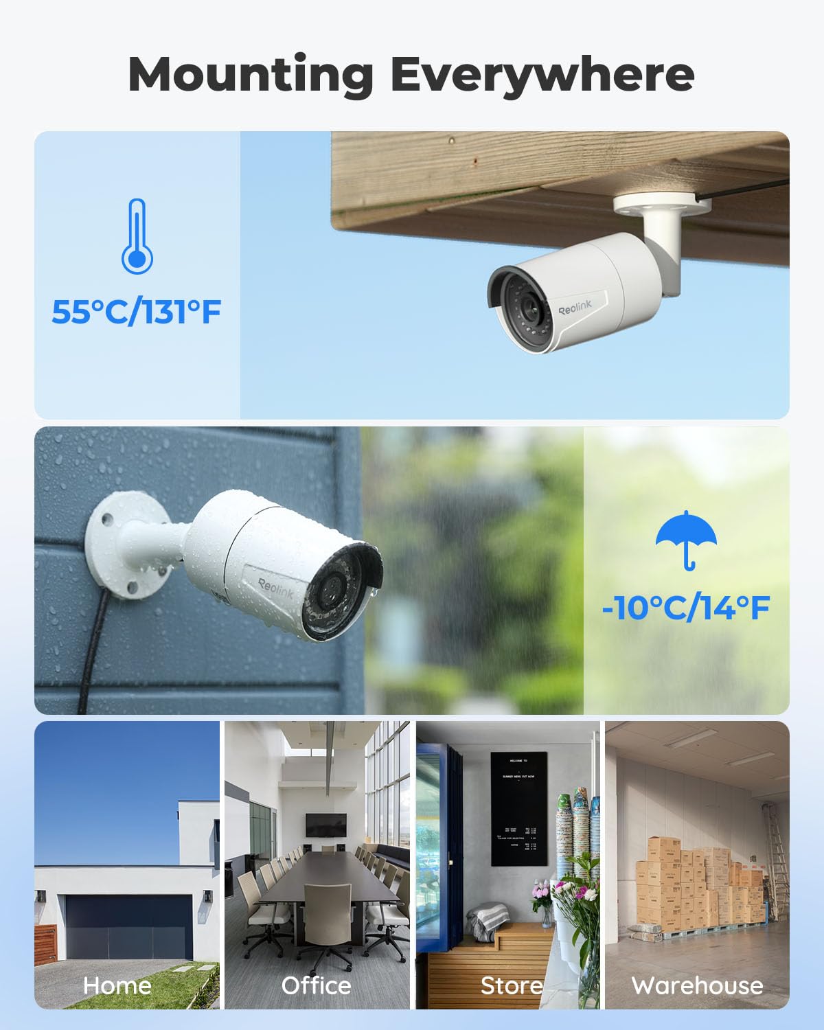 REOLINK 16CH 5MP Home Security Camera System, 8pcs Wired Outdoor PoE IP Cameras with Smart Detection, 8MP 16CH NVR with 4TB HDD for 24-7 Recording, High Bitrate & Clear Stream, RLK16-410B8-5MP
