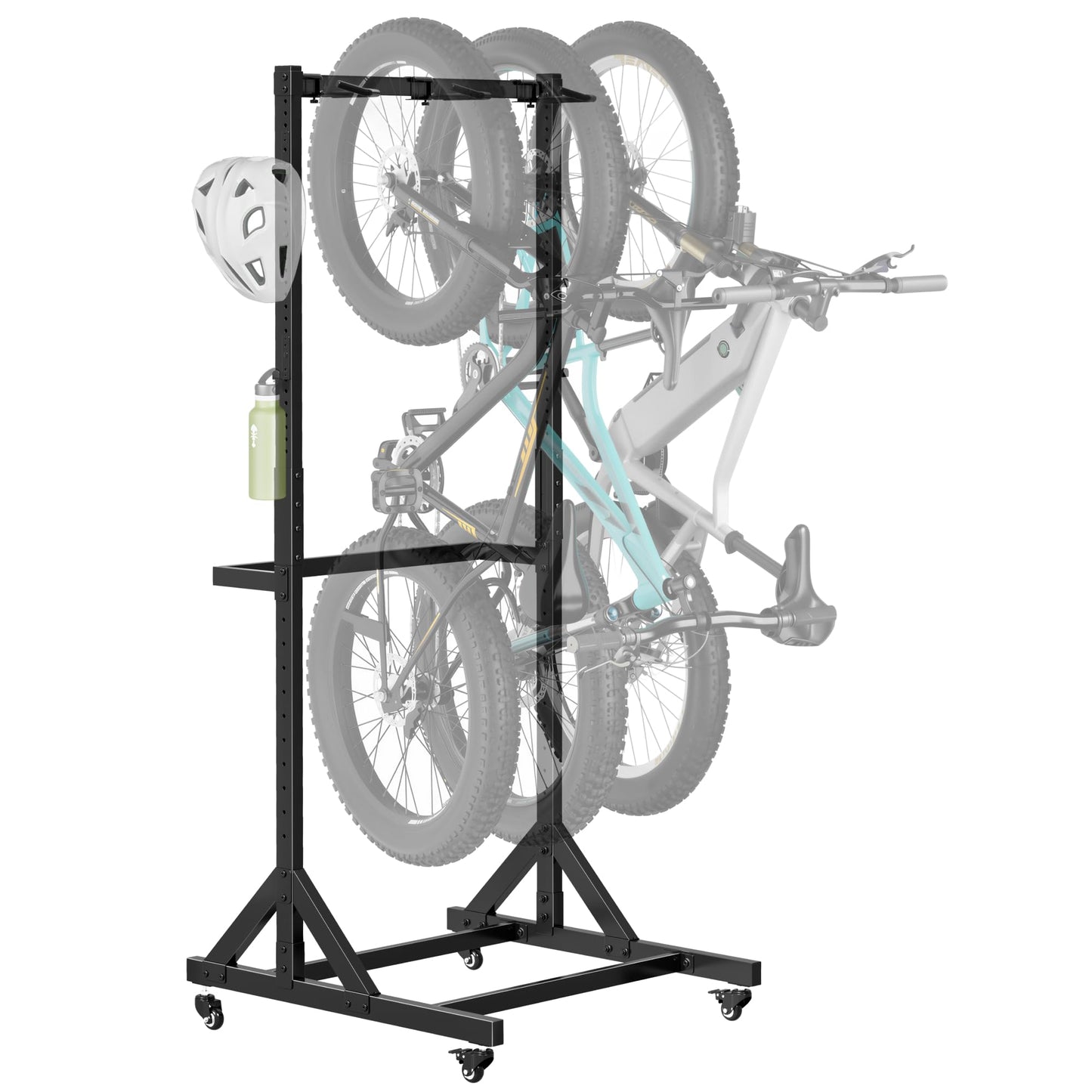 monTEK Rolling 3-Bike Rack Garage, Up to 4.5" Tire Width