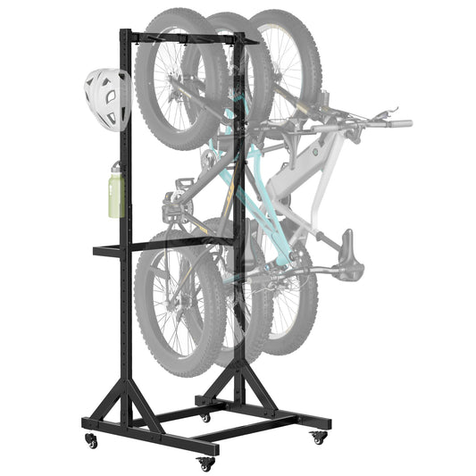 monTEK Rolling 3-Bike Rack Garage, Up to 4.5" Tire Width