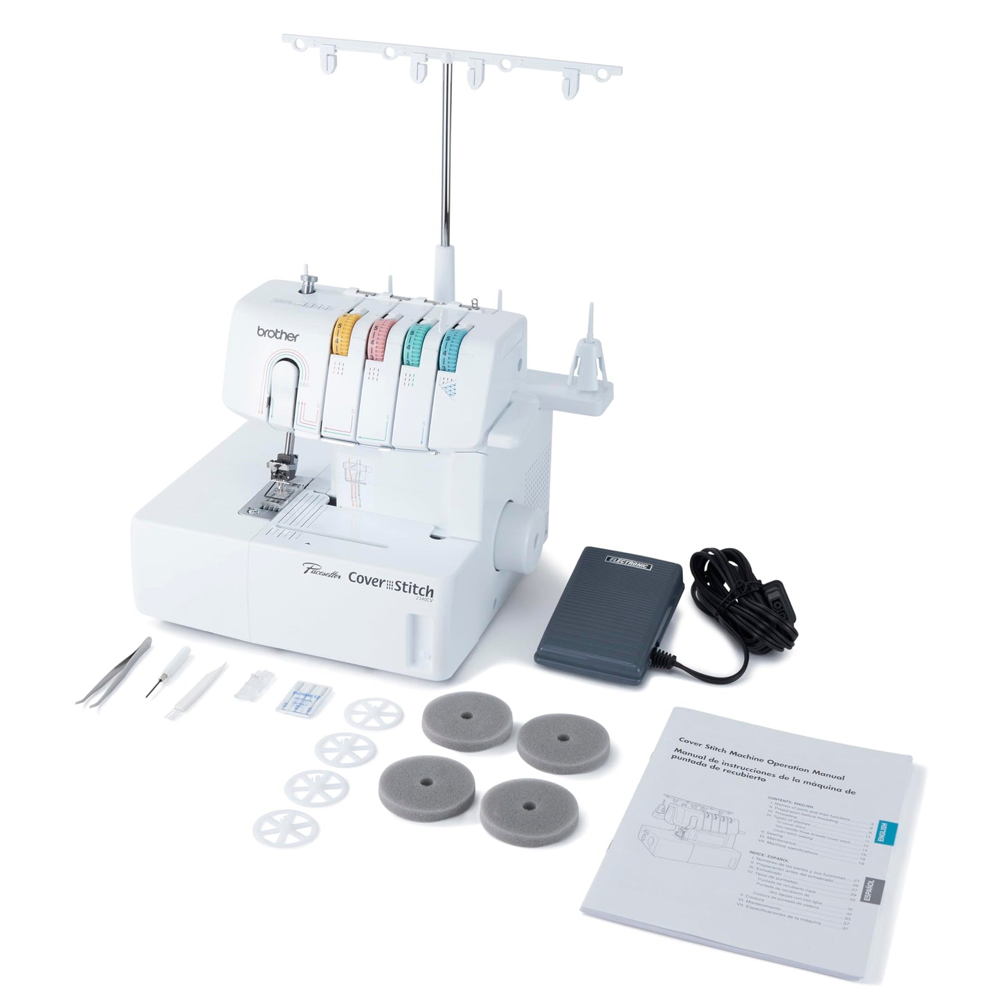 Brother Coverstitch Serger, 2340CV, Sturdy Metal Frame, 1,100 Stitches Per Minute, Trim Trap, Included Snap-on Presser Feet