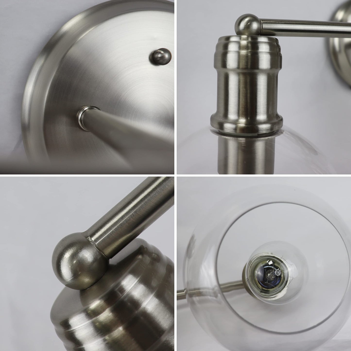 Chloe Lighting OXA 3 Light Vanity Bath Light 22in Wide Brushed Nickel Glass CH6S001BN22-BL3