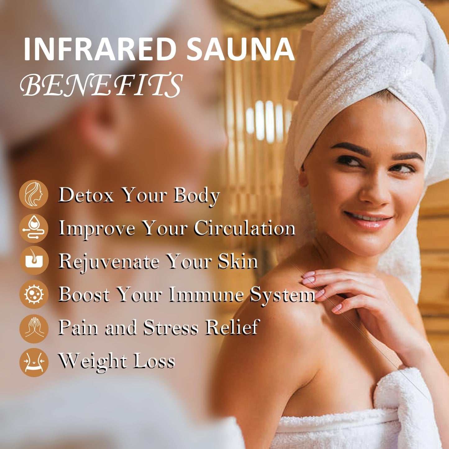 1 To 2 Person Infrared Sauna for Home, Low EMF Far Infrared Therapy with 6 Heating Plates, Canadian Hemlock Wood Dry Sauna Room with Chromotherapy Light, Bluetooth Speaker & Dual Controls, Home SPA
