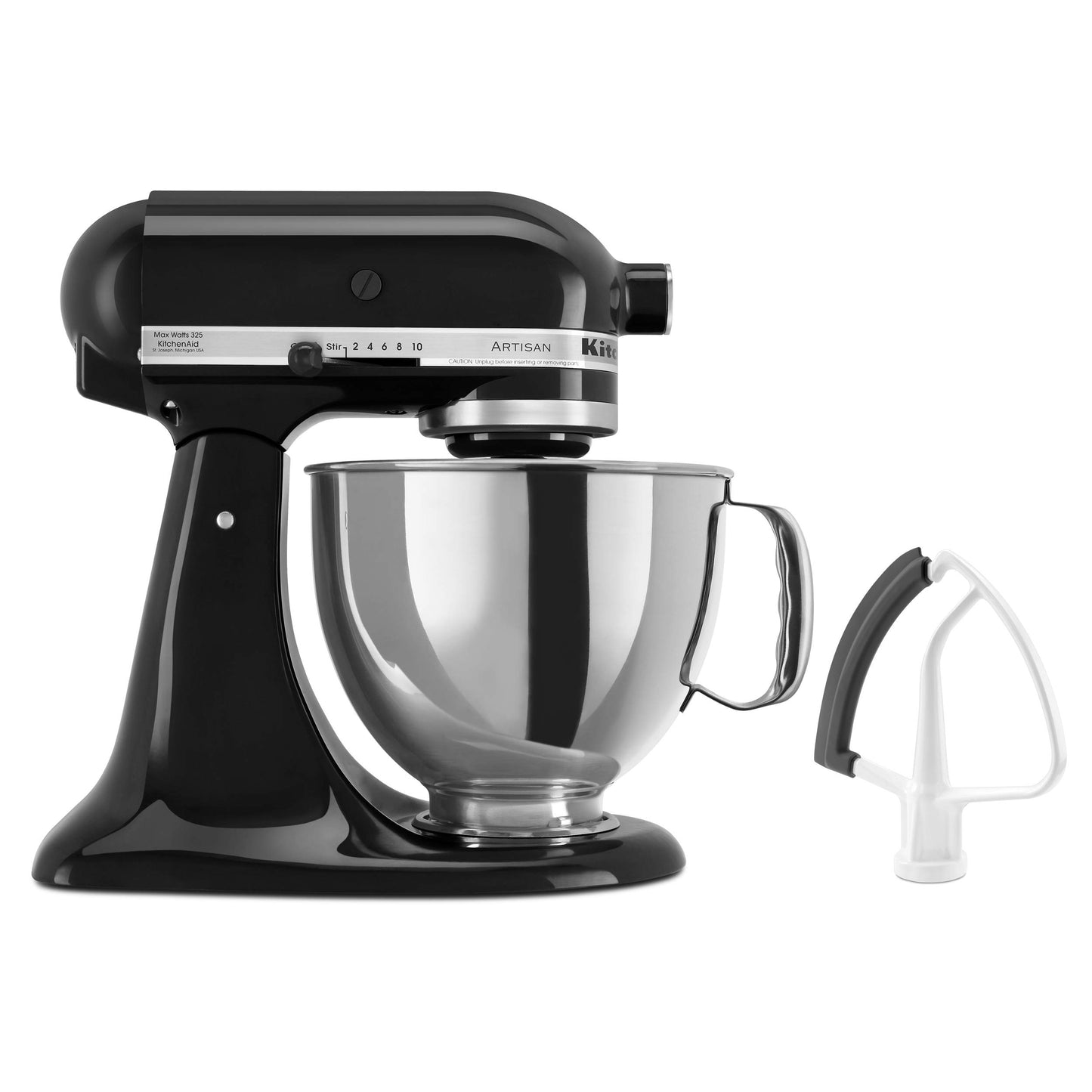 KitchenAid Value Bundle Artisan Series 5 Quart Tilt-Head Stand Mixer with Included Flex Edge Beater, KSM150FEOB, Onyx Black