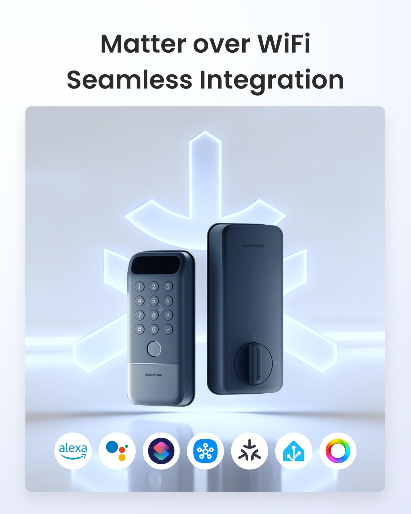 SwitchBot Lock Vision Pro Smart Lock, 3D Face Recognition + Palm Vein + Fingerprint, Keyless Entry Deadbolt for Front Door, 12-Month Battery, WiFi No Hub, Auto-Lock, Matter, Apple Home, Alexa, Google