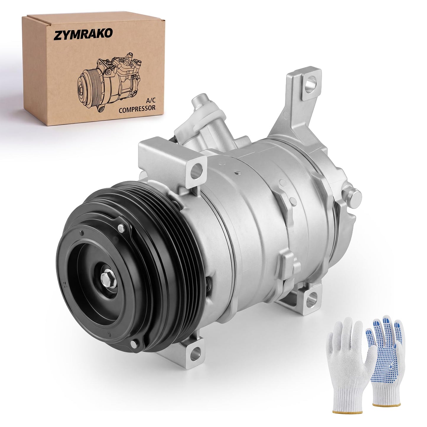 Air Conditioner AC Compressor with Clutch Compatible with Chevy, GMC Models, Silverado, Suburban, Avalanche, Sierra, Tahoe, Express, Yukon, Escalade, and More, with 2 Mounting Holes #Replace CO29002C