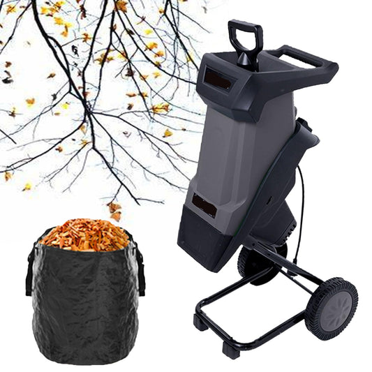 2400W Electric Wood Chipper, 4500rpm Portable Tree Branch Shredder, with 50L Collection Bag&30m Power Cord, 40mm Cutting Direct, Overload Protection Switch, for Shredding Hedge Scrap, Bush Waste