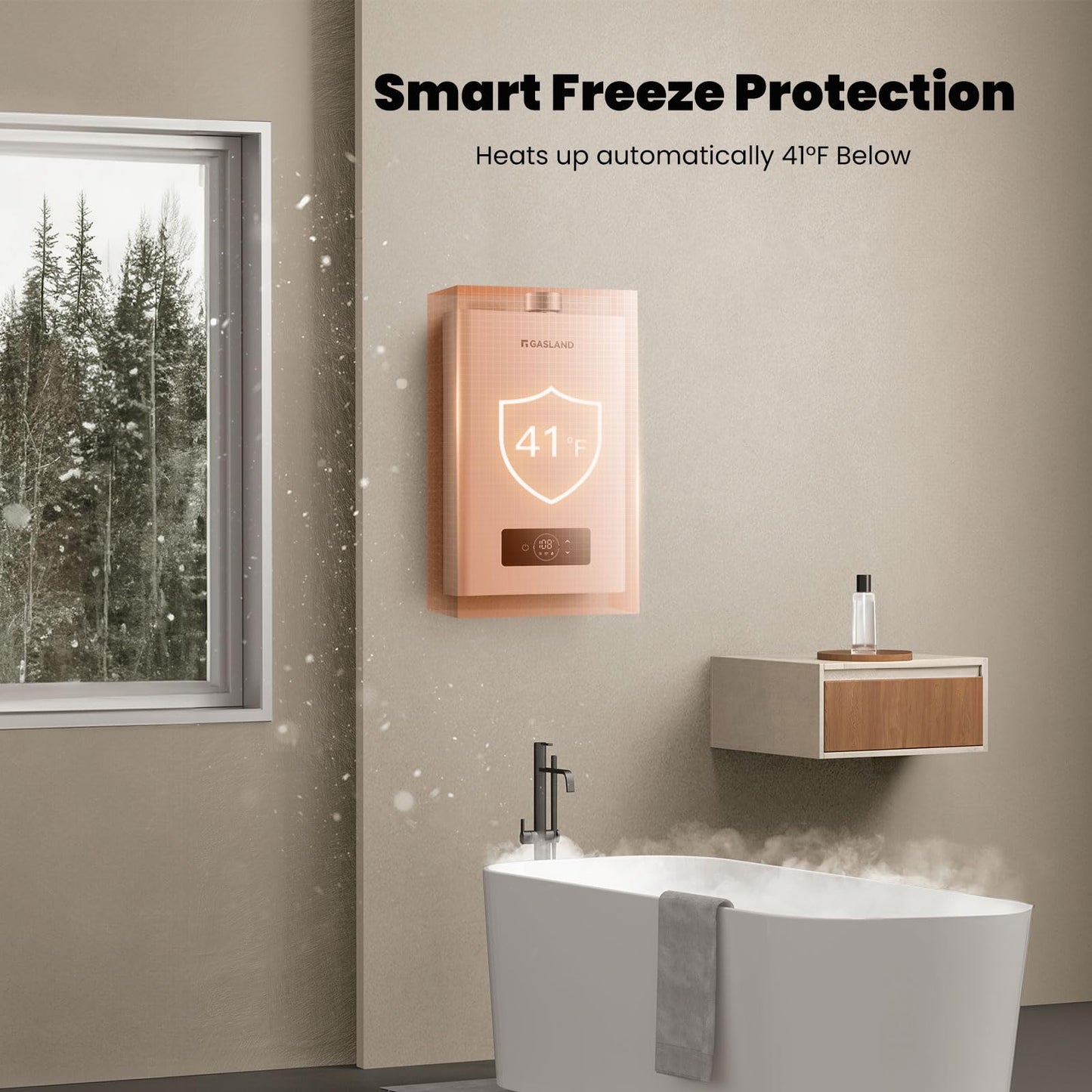 GASLAND Gasmart C 2.64 GPM Indoor Propane Gas Tankless Water Heater - 68,000 BTU Residential On-Demand System for Multiple Points of Use, 120 Volt, CS264LP