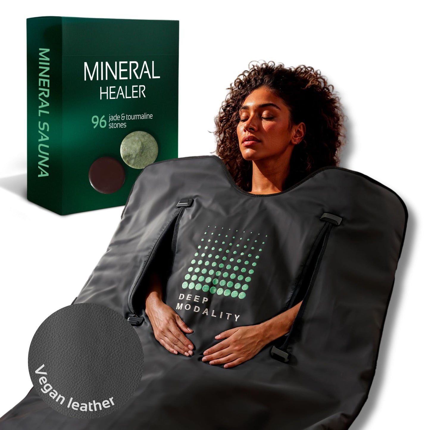 Deep Modality Pro M3 - Infrared Sauna Blanket | Detox, Wellbeing & Recovery | Highest Grade Materials + Jade & Tourmaline for Enhanced Therapy, Adjustable Temp 77-176°F, 6ft x 3ft (Mineral Edition)