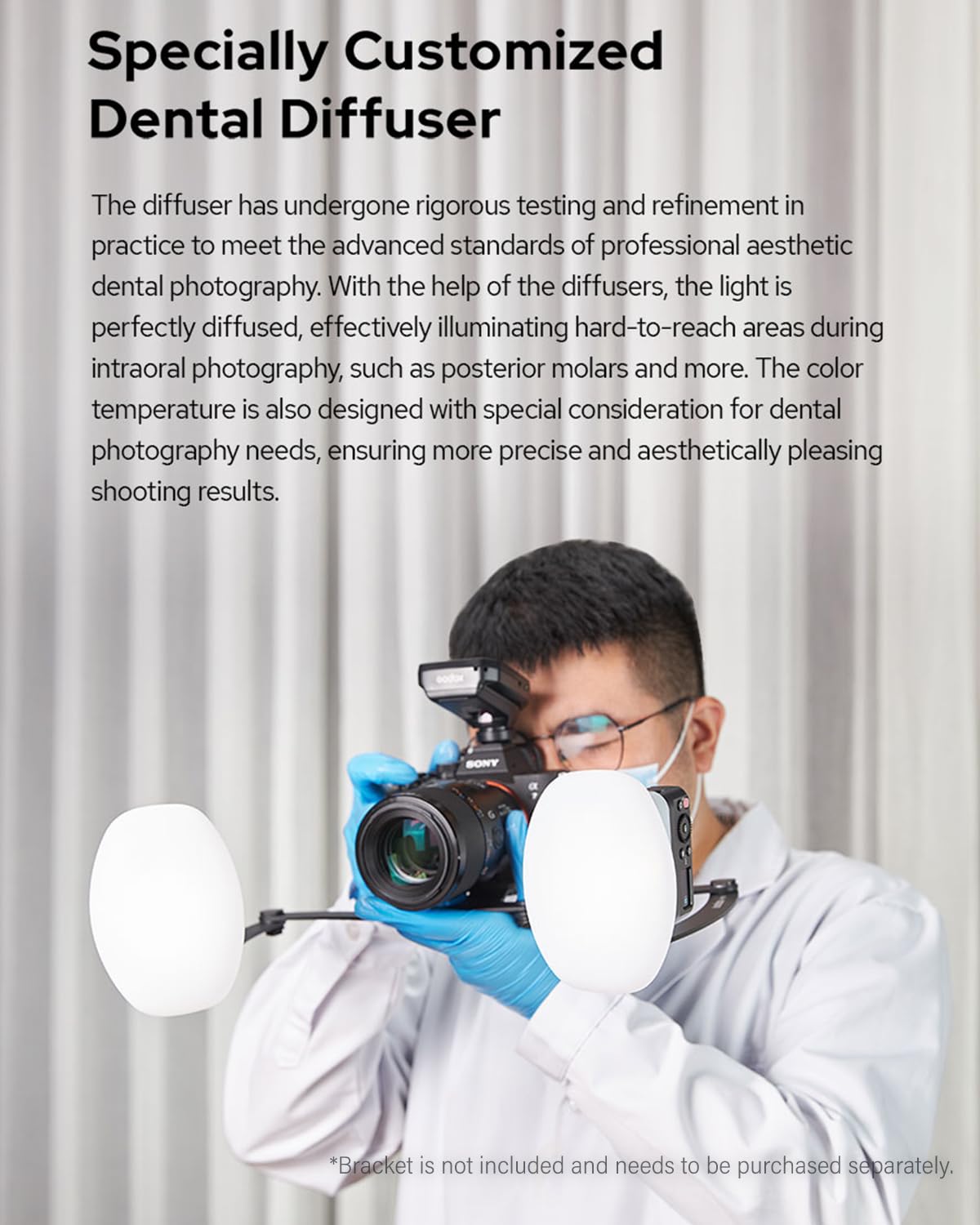 Godox MF12 Compact Camera Flash Set for Dental Flash System, MF12-DK1 Dental Macro Flash Speedlite 2-Light Kit with XproiiS+ for Sony Cameras A6400, A7M4, A7R5, ZV-E10 with The Sony Macro Lens FE90MM