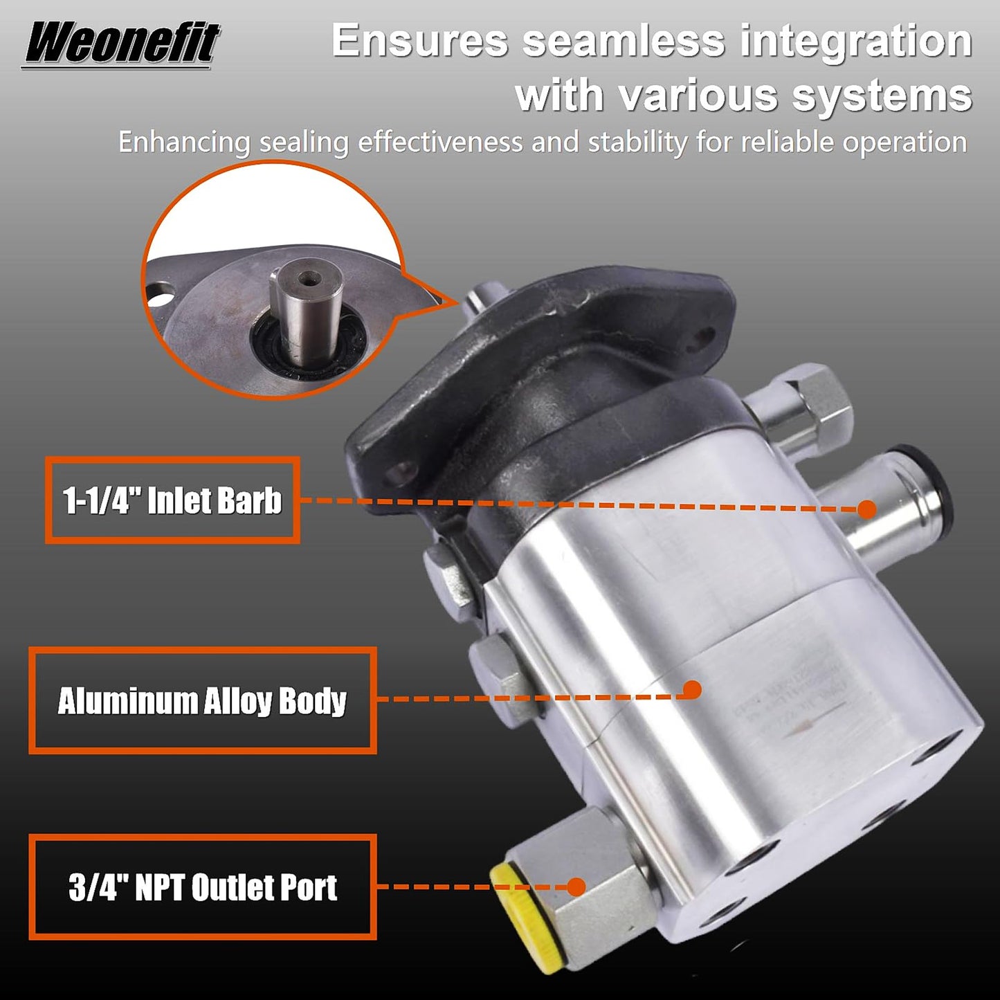Hydraulic Wood Log Splitter Pump Kit - 22 GPM, 2 Stage 4000 PSI Aluminum Gear Pump with 3600 RPM, Includes Hydraulic Directional Control Valve, Coupling, Installation Base, and 3/4" NPT Outlet