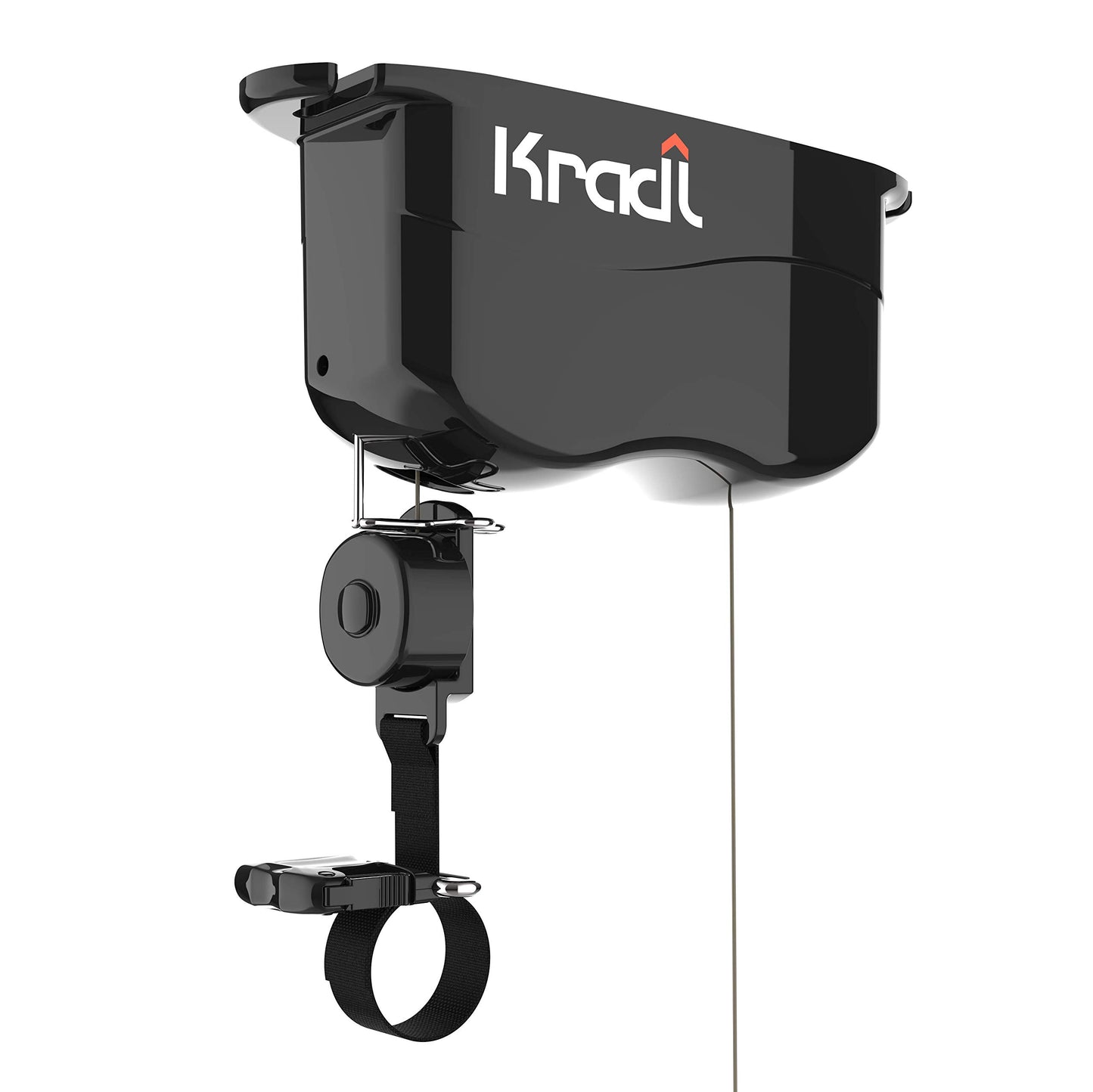 Kradl - Ceiling Mount Bike Lift and Rack. Bicycle Storage Hoist Without Electricity, Clumsy Ropes or Pulleys. 25 Pound Capacity.