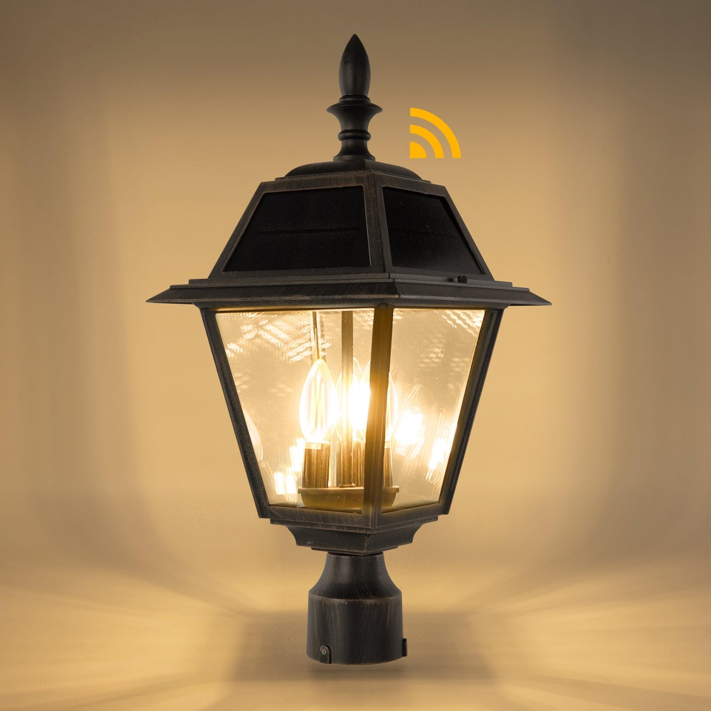 LUTEC Outdoor Solar Lamp Post Light, Dusk to Dawn, 300LM, Waterproof, Brown, Model 6936704213