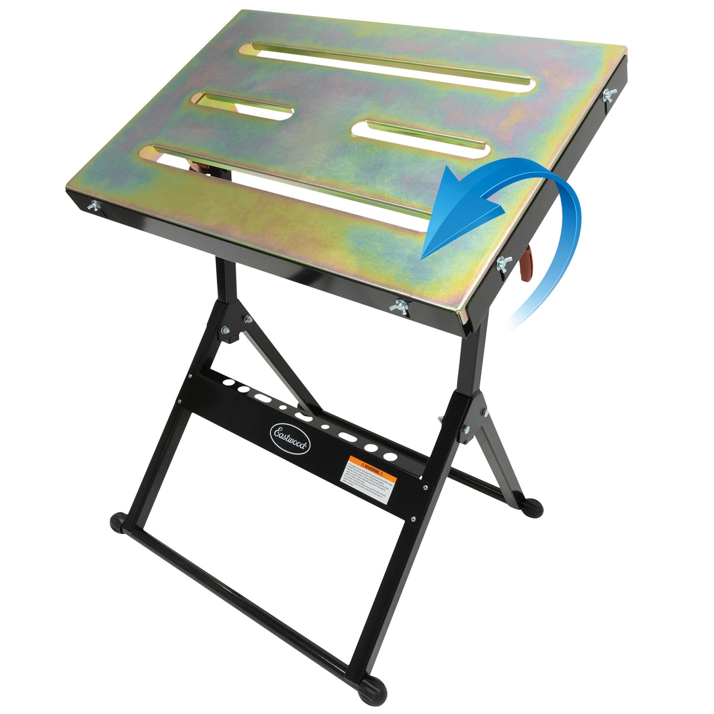 Eastwood Adjustable Steel Welding Table Strong Hold Industrial Workbench Table Welding 14 Gauge Plated Work Surface