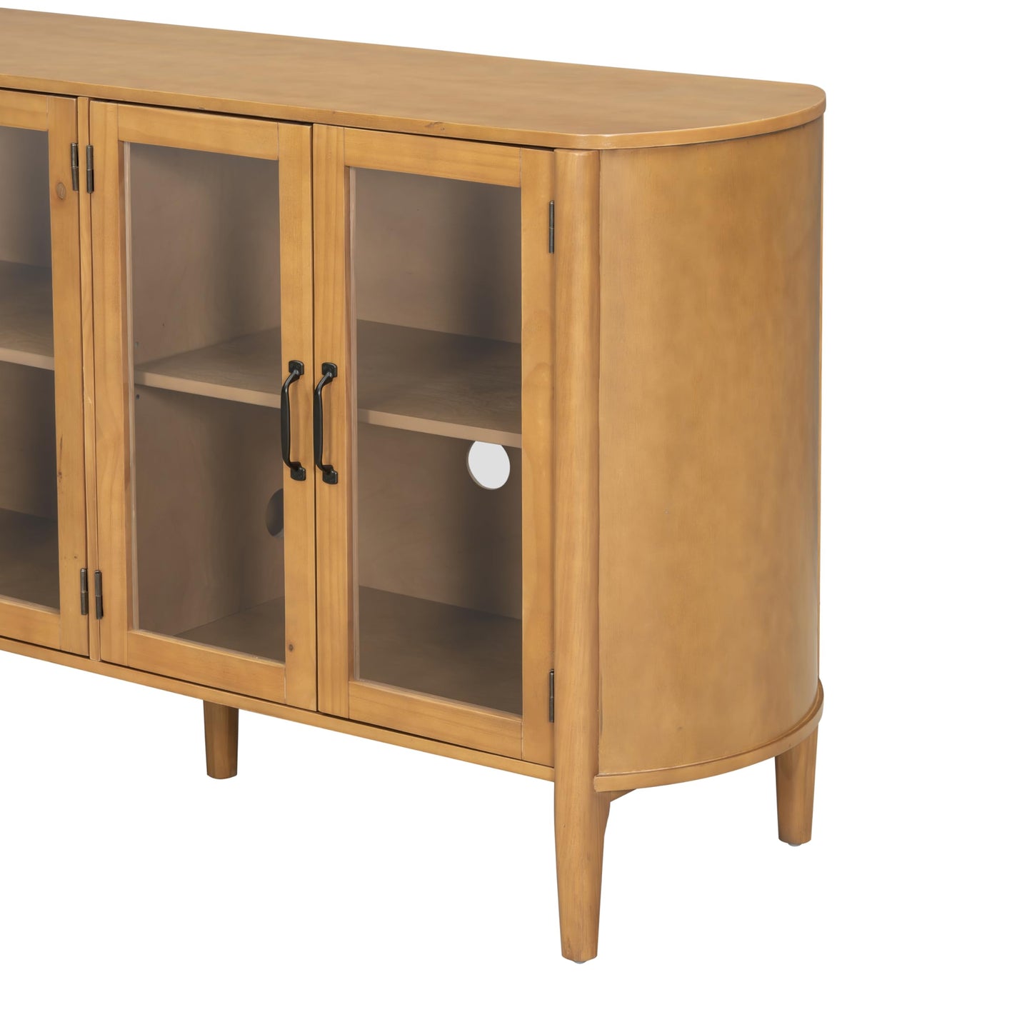 Christopher Knight Home Eileen Modern Storage Cabinet with 4 Doors, Large Size Buffet Cabinet with Storage and Adjustable Shelf, Wooden Sideboard Cabinet for Dining Room/Kitchen/Living Room, Natural