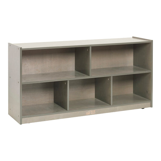 ECR4Kids 5-Compartment Mobile Storage Cabinet, Toddler, Classroom Furniture, Grey Wash