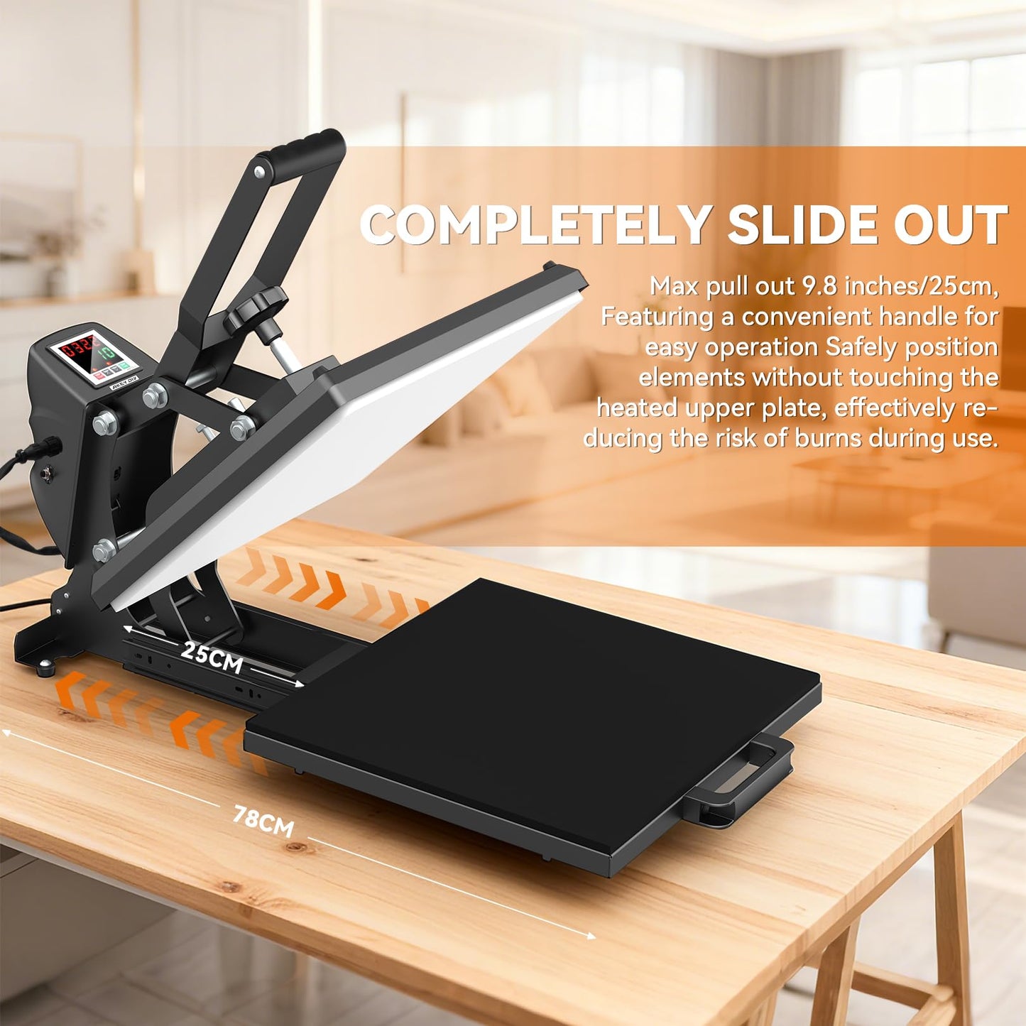 AKEYDIY Heat Press 15x15, Digital Shirt Press Heat Up Fast & Even, Pro Pull Out Heat Press Lower Platen Slide Out Heat Transfer Sublimation Heat Press Machine for Tshirts, Pillow, Pad, Bag, Black
