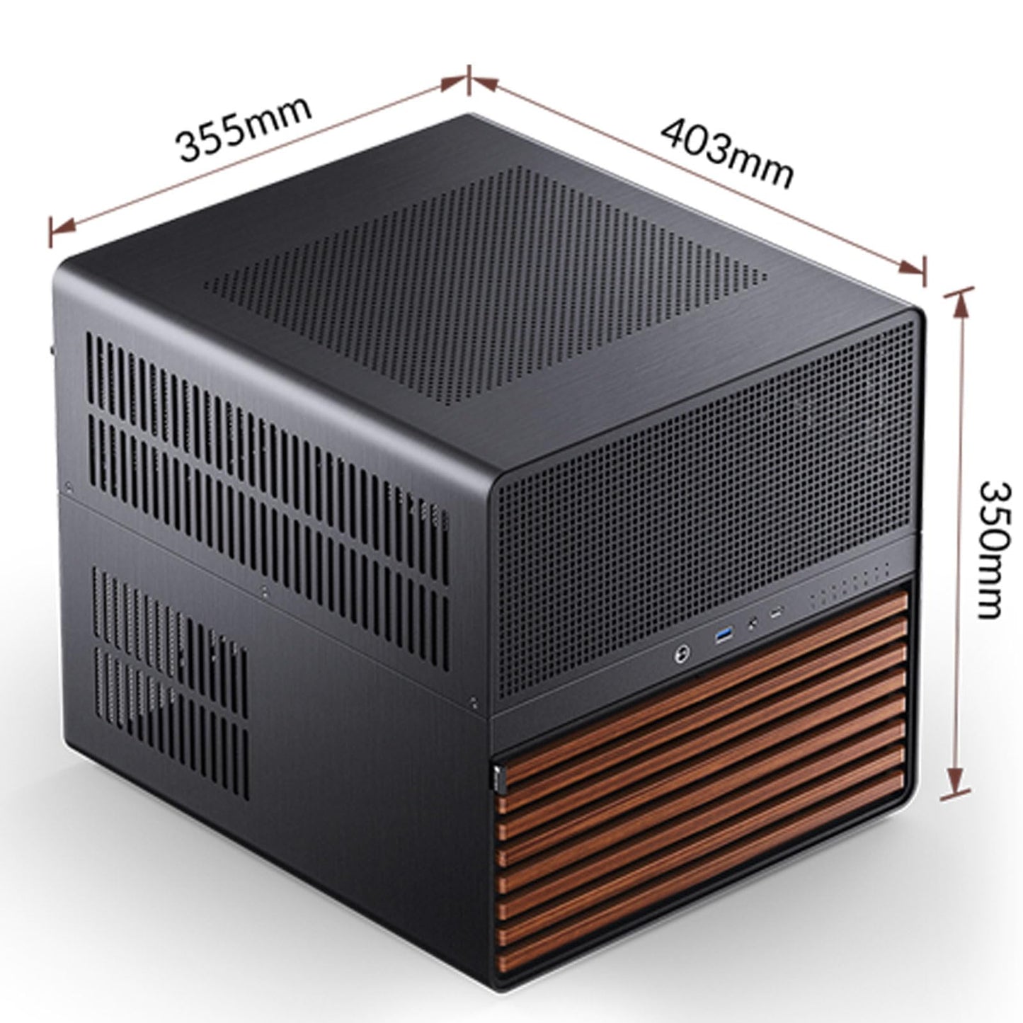 JONSBO N5 NAS Pc Case, E-ATX,12HDD+4SSD Drive Bay GPU HP Host, Supports Max. 4 GPU,E-A.TX(330mm) MB/ATX PSU Supports, with 3 Fans Built-in, 8 Slots PCI, Solid Wood Veneer Computer Case,Home Server