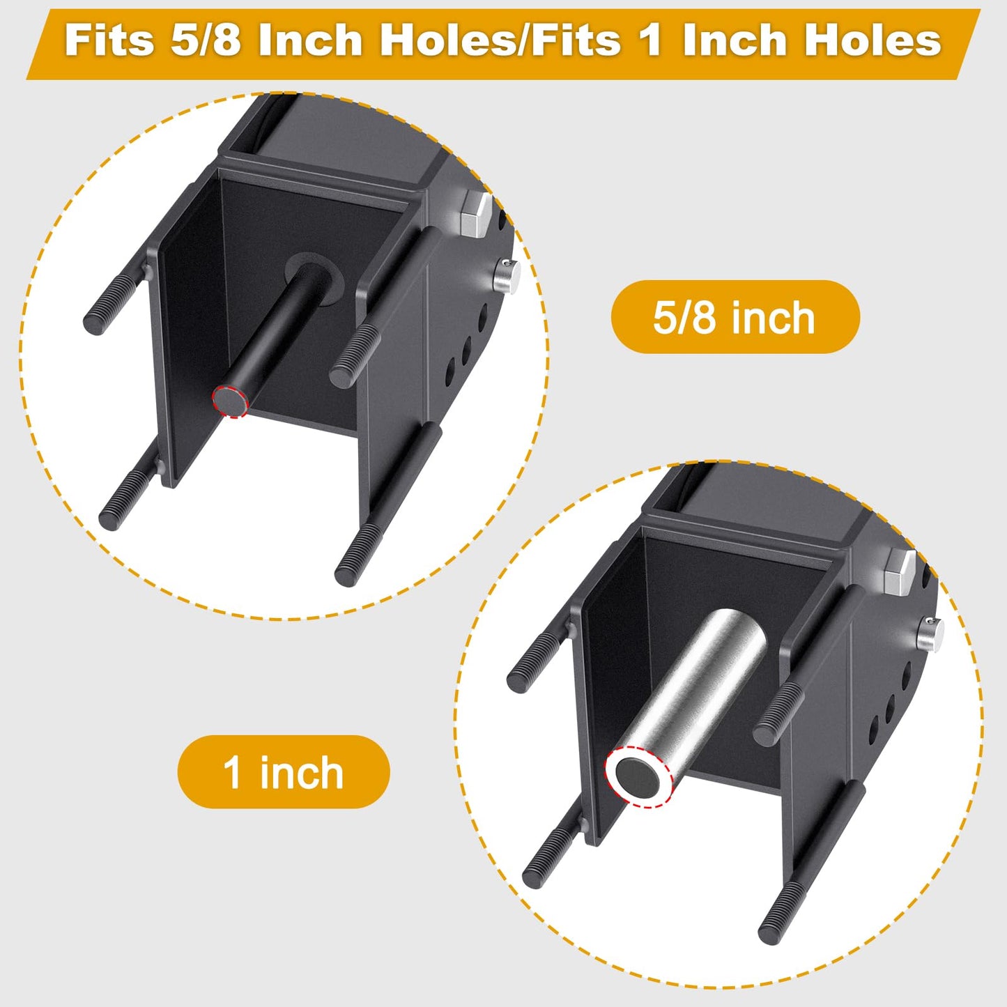 Kipika Power Rack Jammer Arms - Adjustable Height & Angle Lever Arm System for 3x3 Power Cages with 5/8" or 1" Holes - Fits 2-Inch Olympic Plates - 1 Pair (for 3" x 3" Racks with 5/8" or 1" Holes)