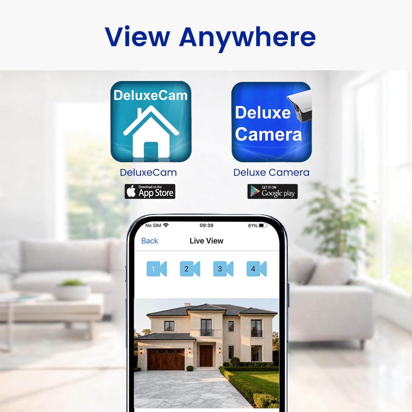 CasaCam Wireless Security Camera System Deluxe | 7" Touchscreen Monitor & 2 1080p Cameras | AC Powered, No Monthly Fees, Two-Way Audio, Free APP, SD Card and Battery Installed, Model VS5802