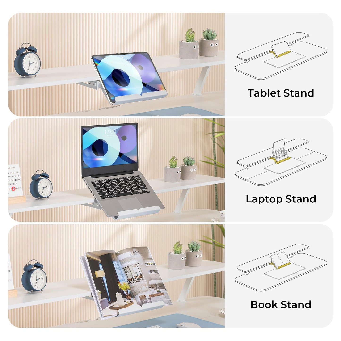 COMHOMA Electric Standing Desk with Drawers, 48 x 24'' Sit Stand up Desk with Monitor Stand, Laptop Stand, Height Adjustable Ergonomic Home Office Computer Desk with Memory Preset Controller