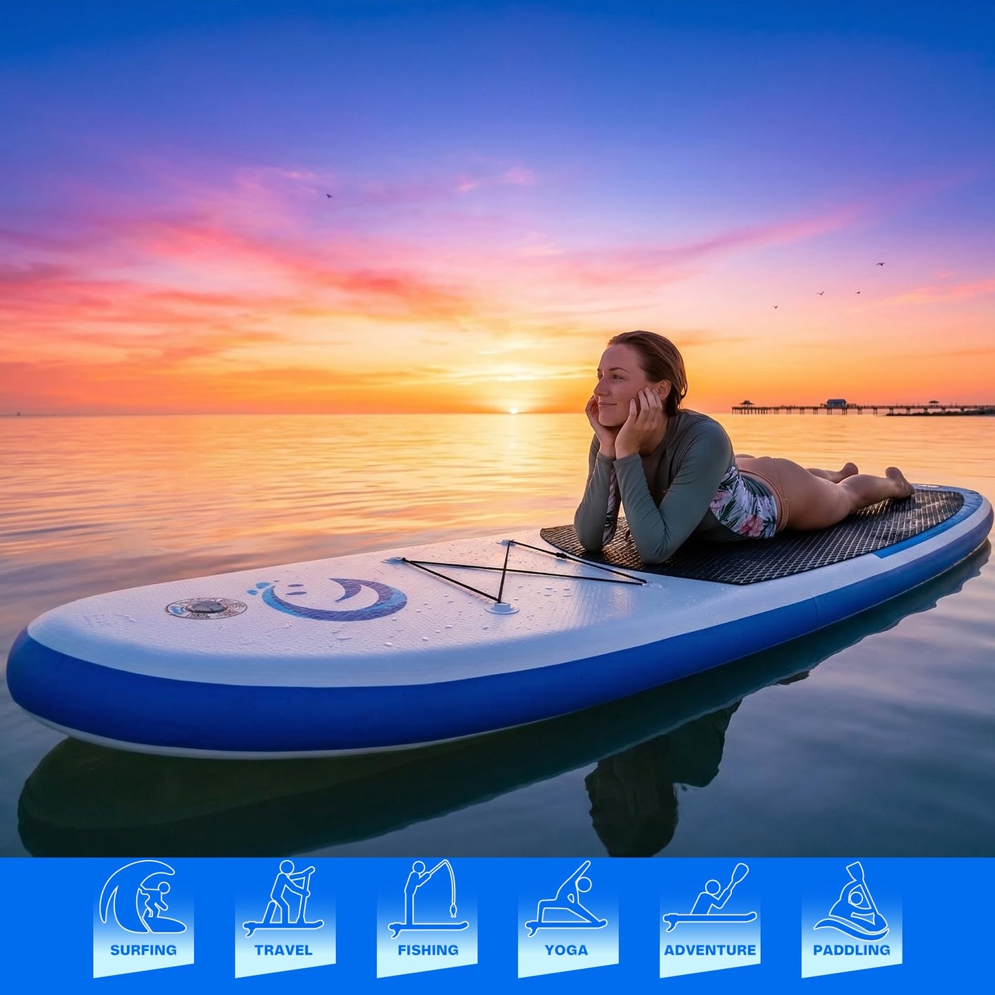 FunWater Stand Up Paddle Board Ultra-Light Inflatable Paddleboard with SUP Accessories for Adults & Youth of All Skill Levels