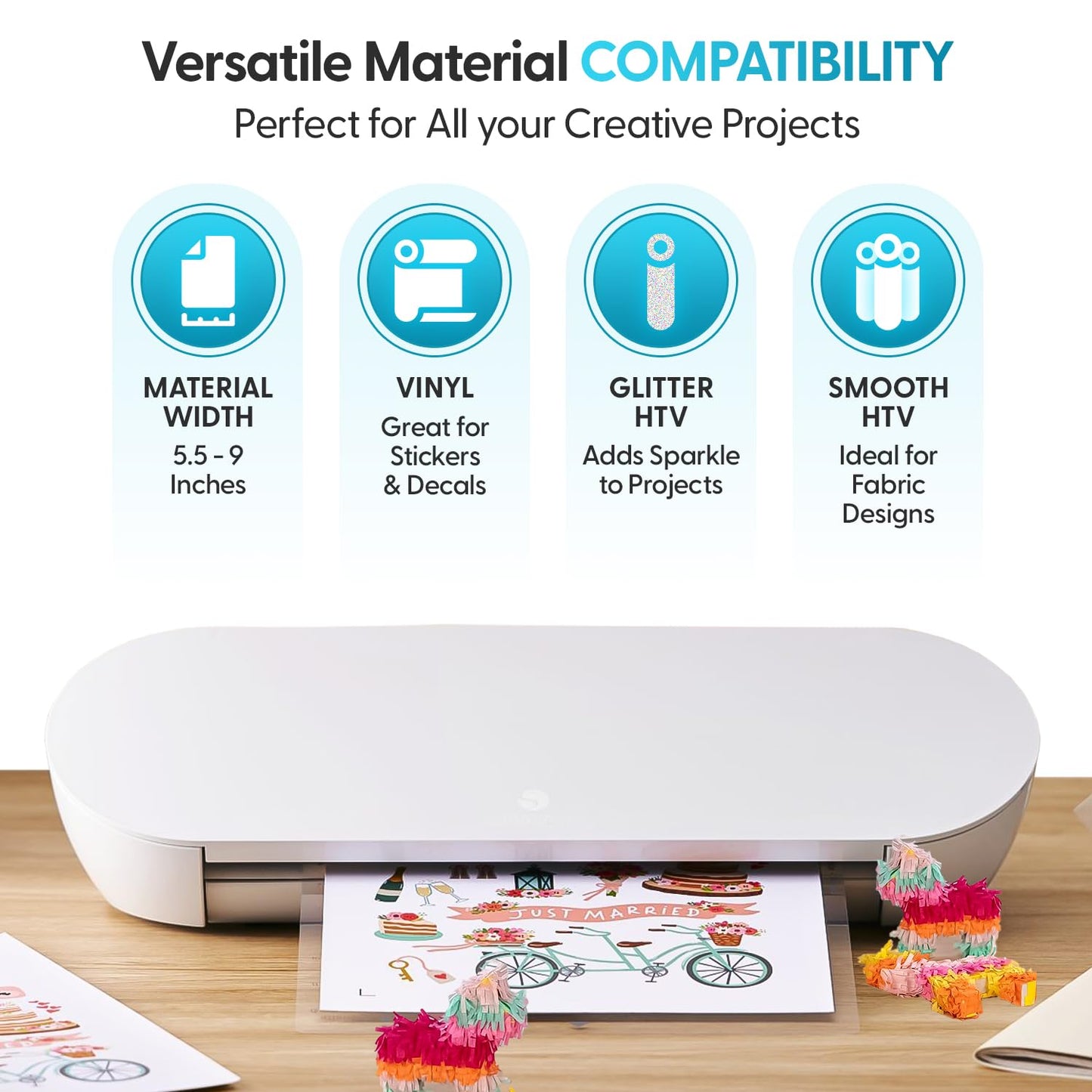 Silhouette Portrait 4-9 inch Vinyl Cutting Machine with Studio Software, PixScan, Electric Tool and ES Mat Compatible, SNA and IPT Enabled, 50 db