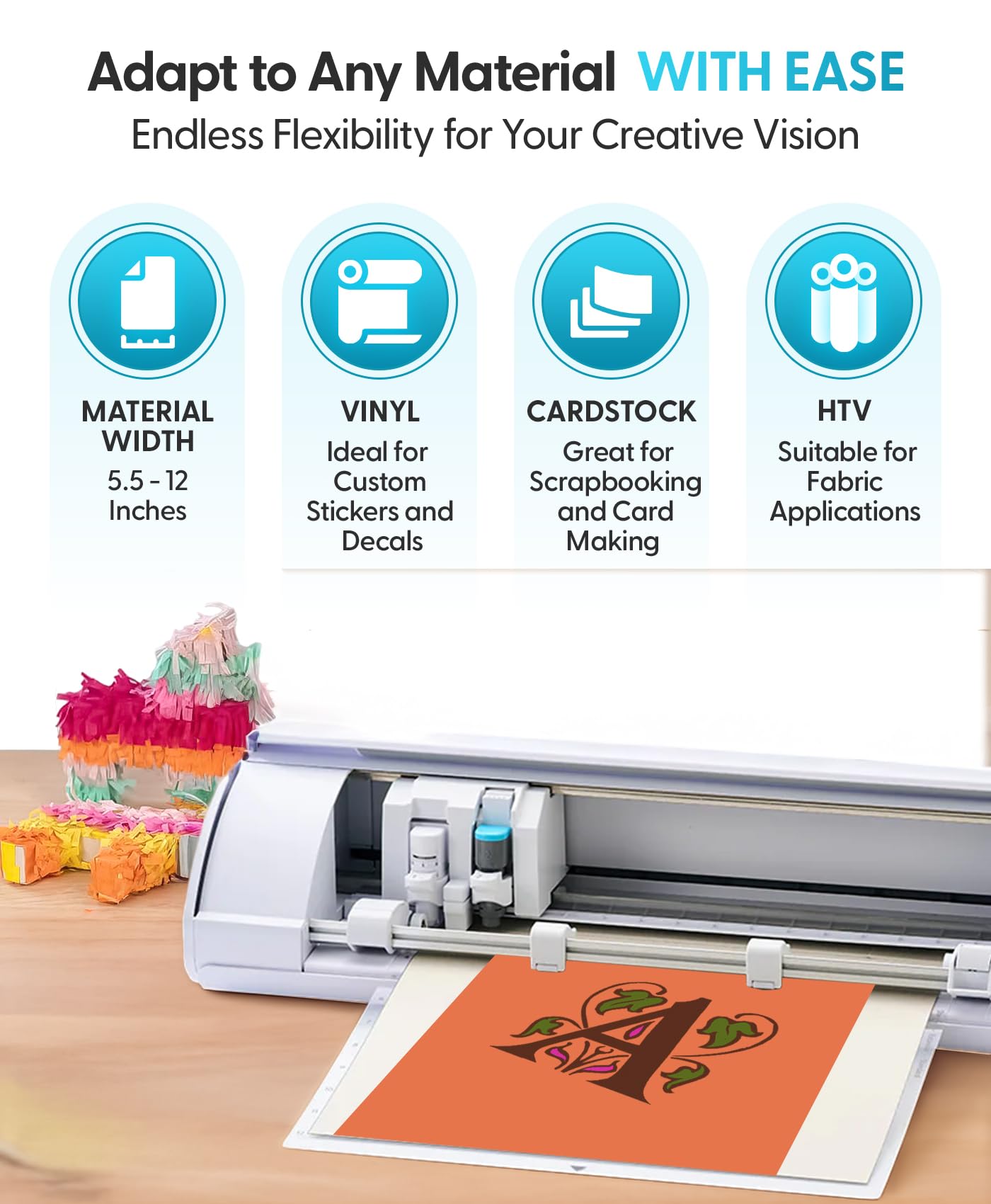 Silhouette America Cameo 5 Alpha (α) Smart Cutting Machine, Classic White (Deluxe Bundle) - Includes Business Edition Software, 36 Vinyl Sheets, PixScan Mat, Tool Kit & 25 Free Designs