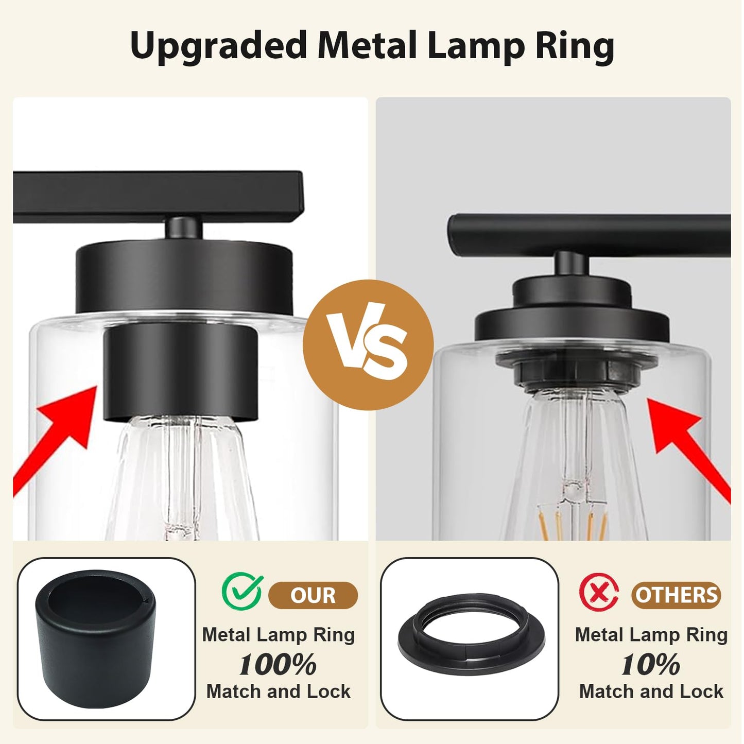 IZORRO Modern Bathroom Light Fixtures, 10 Light Black Vanity Lights, Bathroom Lighting Fixtures Over Mirror with Clear Glass for Living Room Cabinet Bedroom