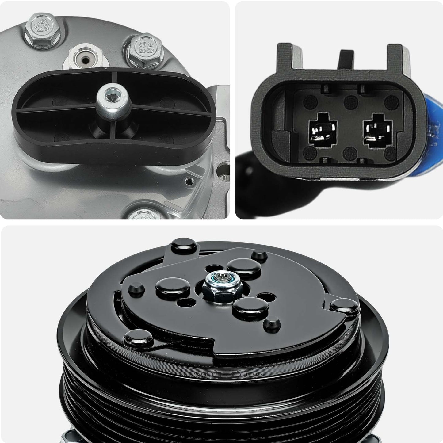 AISIN AFTERMARKET ACCAZ-00761 Air Conditioner AC Compressor - Compatible with Freightliner Classic XL 02-07, Century Class 02-07, FS65 96-06, M2 106 Columbia 03-06 - with 6-Pulley Groove, with Clutch