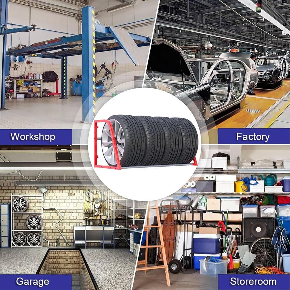 Vertical Tire Storage Rack, Rolling Multi-Tire Display Stand, Metal Garage Tire Holder for Efficient Storage, Space-Saving Tire Carrier, Fits