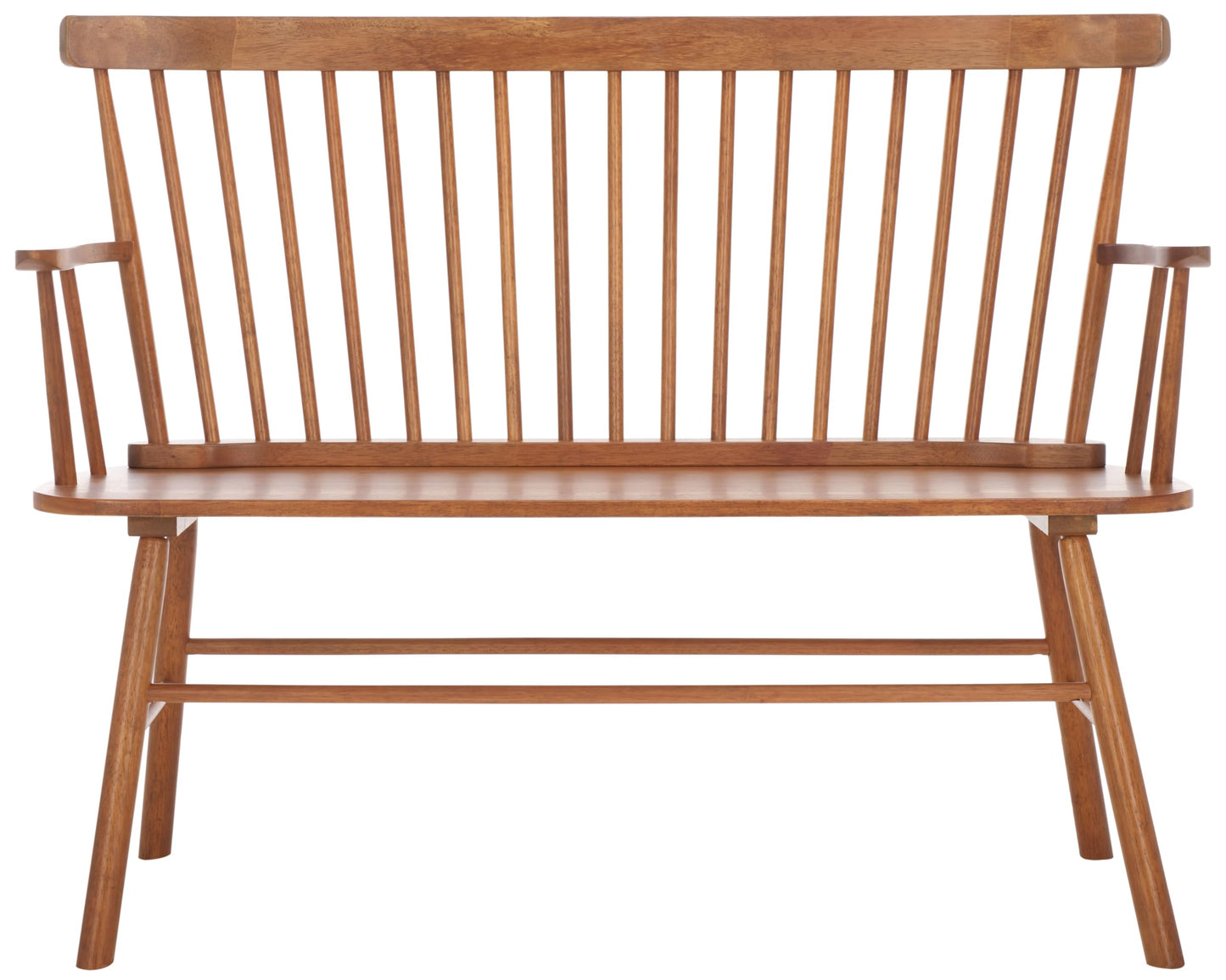 SAFAVIEH Furniture - Addison Loveseat - Honey - Solid Wood - Coastal Slatted Design - Ideal for Living Room, Sunroom, Bedroom, 18" Seat Height (AMH8513D)