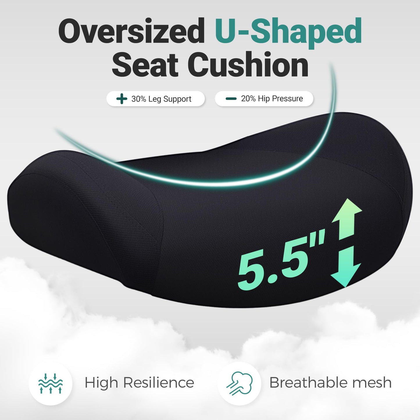 Big and Tall Home Office Desk Chair 400lb Capacity for Heavy People, Ergonomic Wide Mesh Desk Chair with Stepless Recline & Lock, 5.5" Thick Cushion, High Back, Adjustable Height & Armrests