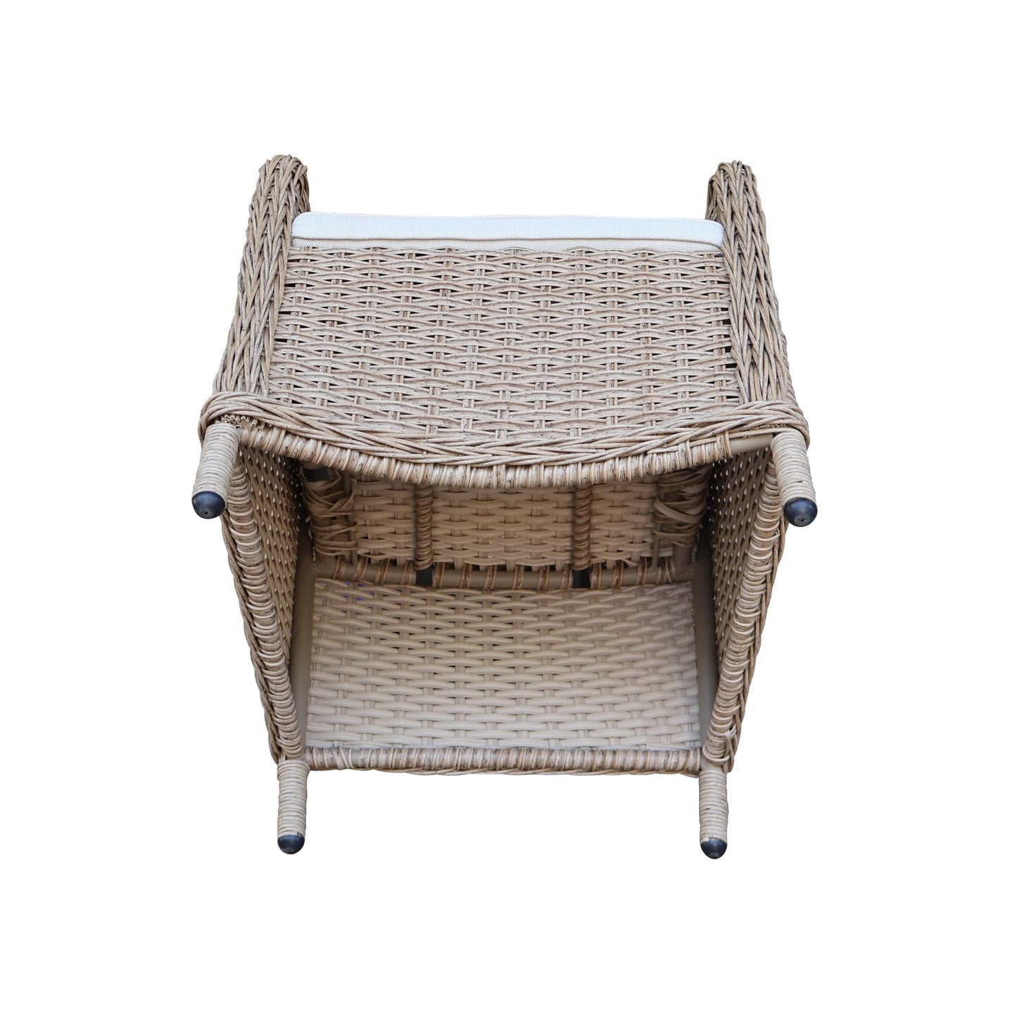 IC INTERNATIONAL CONCEPTS Outdoor Wicker Patio Furniture Set with Round Table and 4 Chairs - Natural