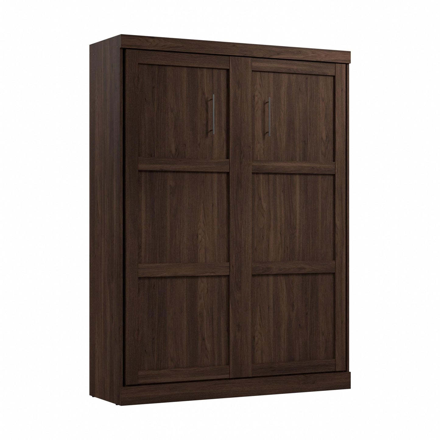 Bestar Pur Queen Size Murphy Bed in Black Walnut, 65-inch Space-Saving Sleeping Arrangement for Multipurpose Area, Bedroom, Guest Room, or Living Room