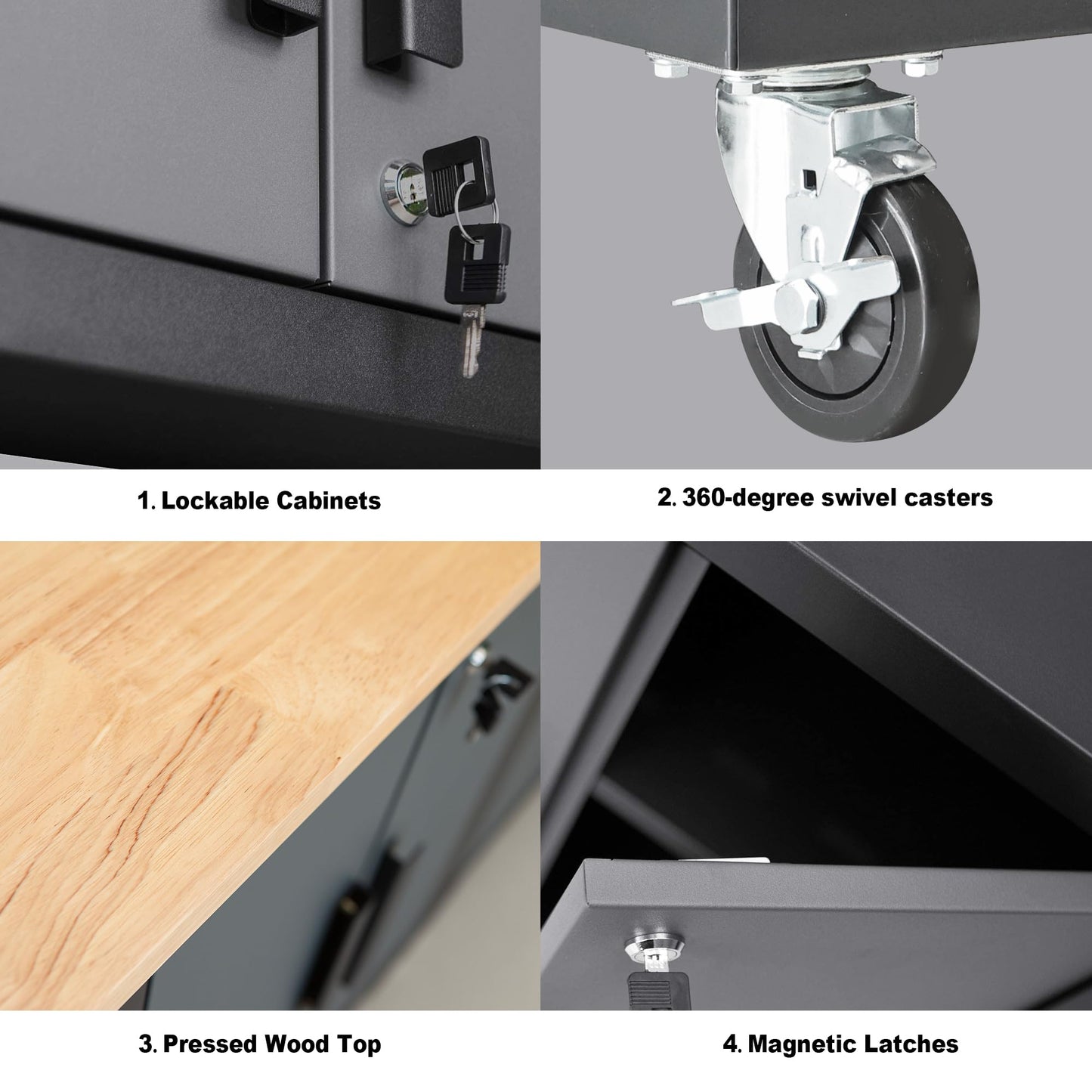 Torin 12 Piece Garage Storage Cabinet System，Workshop Cabinet Set in Black