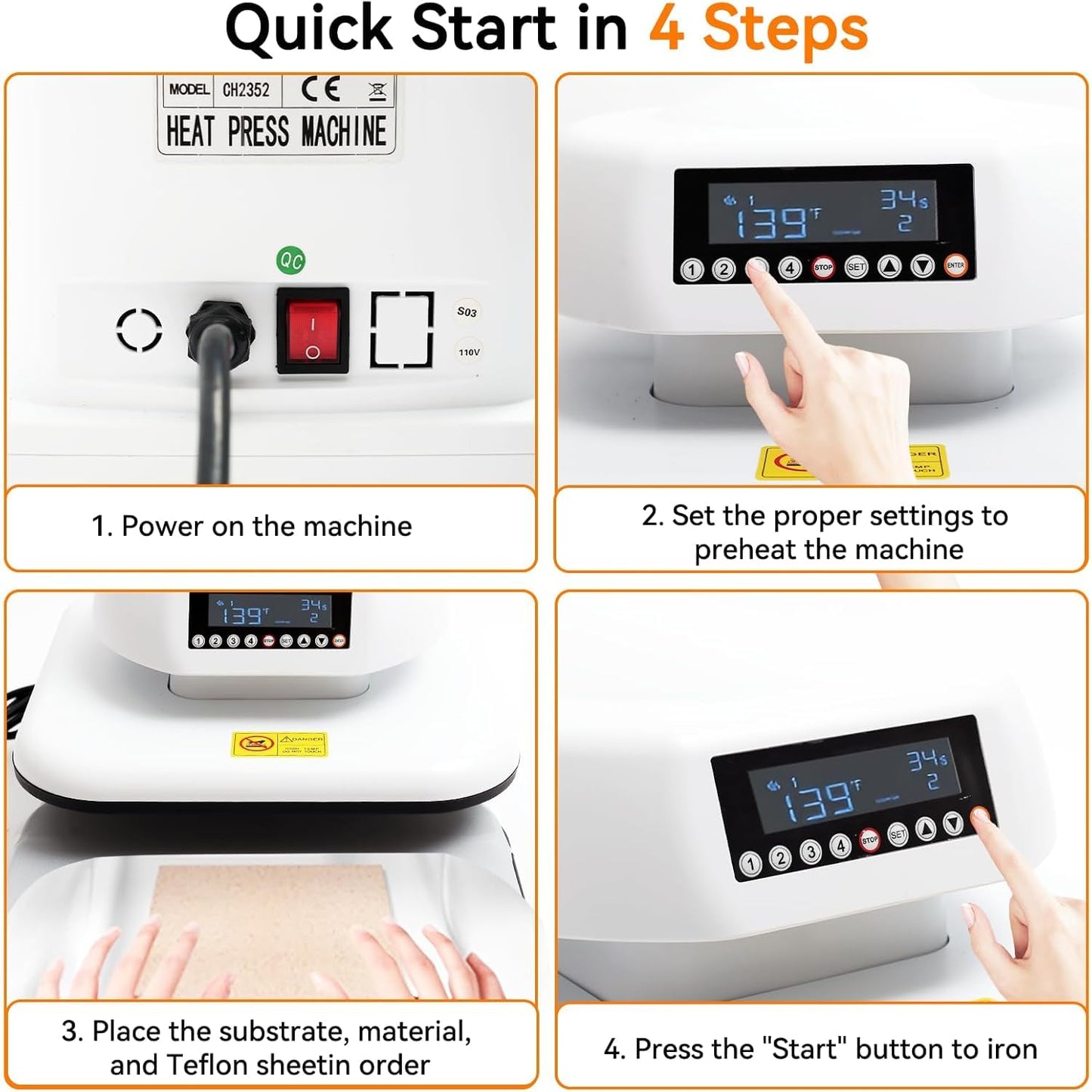 Auto Heat Press 2 - Heat Press Machine for T Shirts with Adjustable Pressure & Higher Heating Height, Heats Up Fast & Evenly Heat Press 15x15 for HTV, Sublimation, Heat Transfer Projects