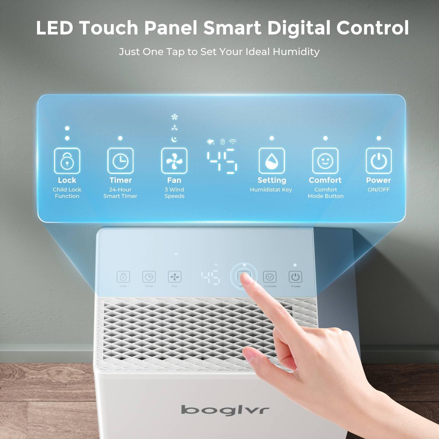 4500 Sq.Ft Most Efficient Energy Star, Max 80Pint/D (Standard 52Pint/D) Smart Compressor Dehumidifier with Drain Hose, WiFi/APP, Intelligent Humidistat, for Basement, Home, Bedroom, Bathroom(White)