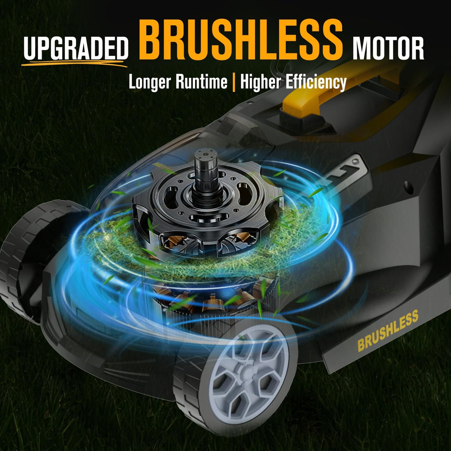 14" Cordless Lawn Mower Compatible with Dewalt 20V MAX Battery
