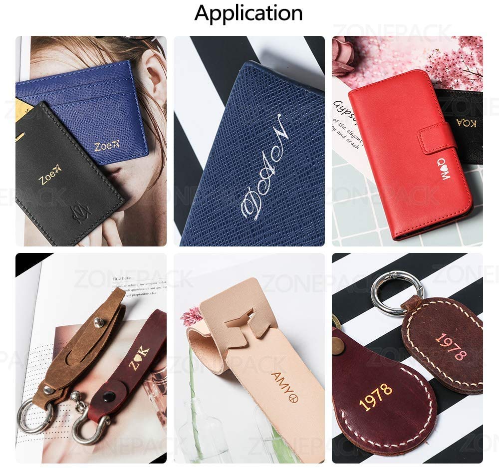 ZONEPACK Upgraded Workbench Digital Hot Foil Stamping Machine Embossing Machine Manual Tipper Stamper Heat Press Machine Leather Embosser for Wood Leather Paper PVC etc