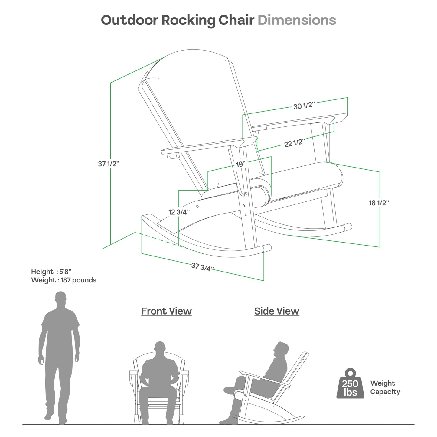 Cambridge Casual Camden 3-Piece Teak Wood Patio Conversation Set Brown Wicker, Padded Woven Seat, Deep Seating Rocking Chair Set of 2 with Side Table, Quick Dry Foam