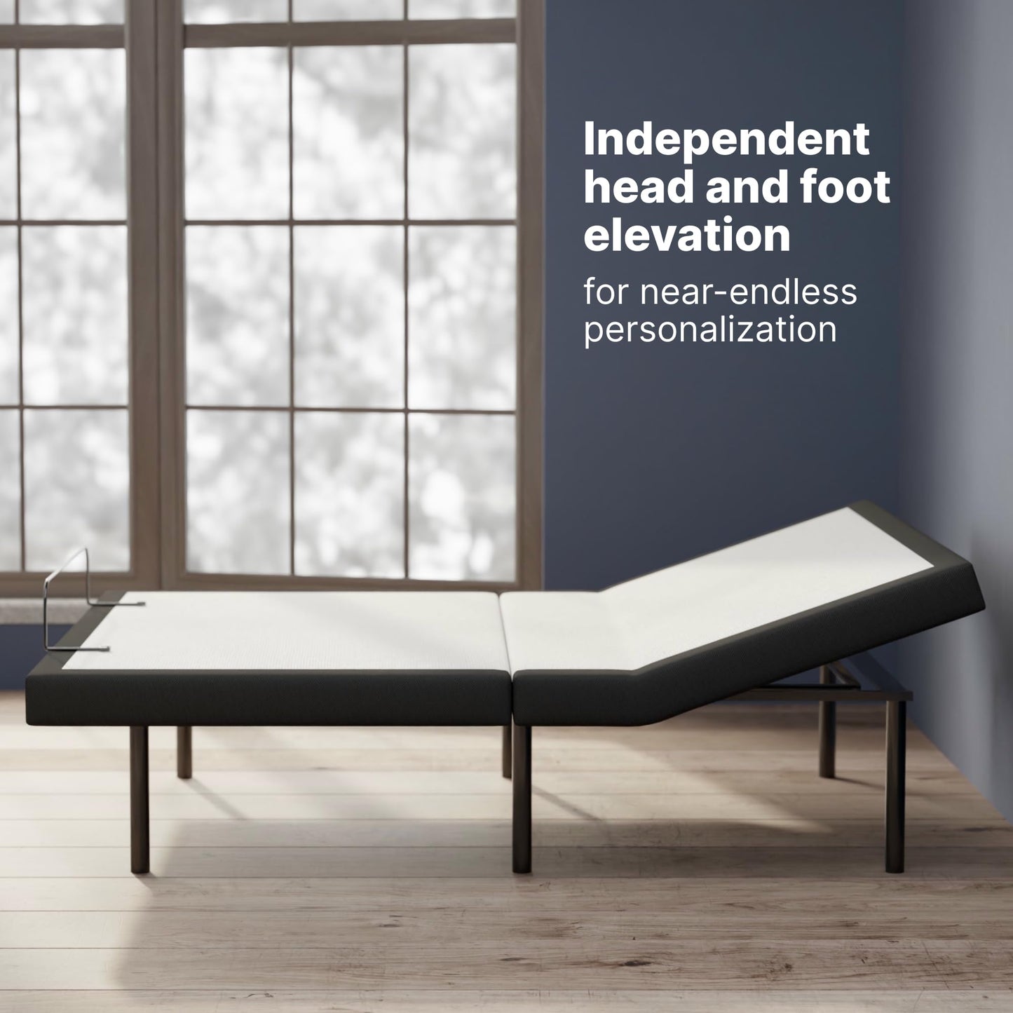 GhostBed Adjustable Bed Frame Base with Wireless Remote - Zero Gravity & Massage Settings, USB Ports, Relaxing Adjustable Bed Frame Queen