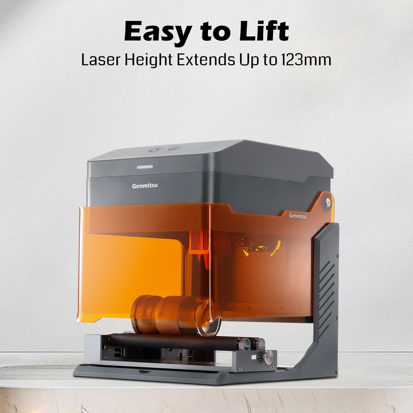 Genmitsu Kiosk 10W 10000mW Laser Engraver, Light Weight & Portable Laser Engraver Machine, Home Laser Cutter with Acrylic Enclosure for Wood/Leather/Metal, 3.9'' x 3.9'' Engraving Area, Safety Class 1
