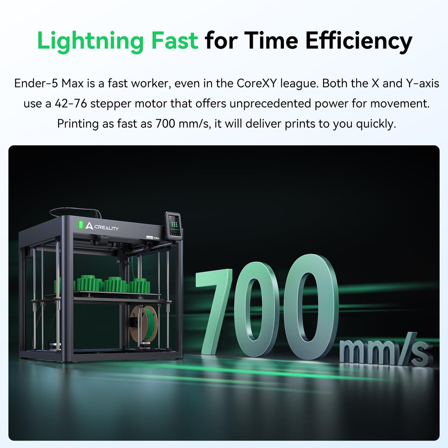Creality Ender 5 Max 3D Printer, 3D Printing Machine with 700mm/s High-Speed Printing, 400 * 400 * 400 Large Print Area, 64-Point Auto Leveling 300℃ High Temp Precise Linear Rail