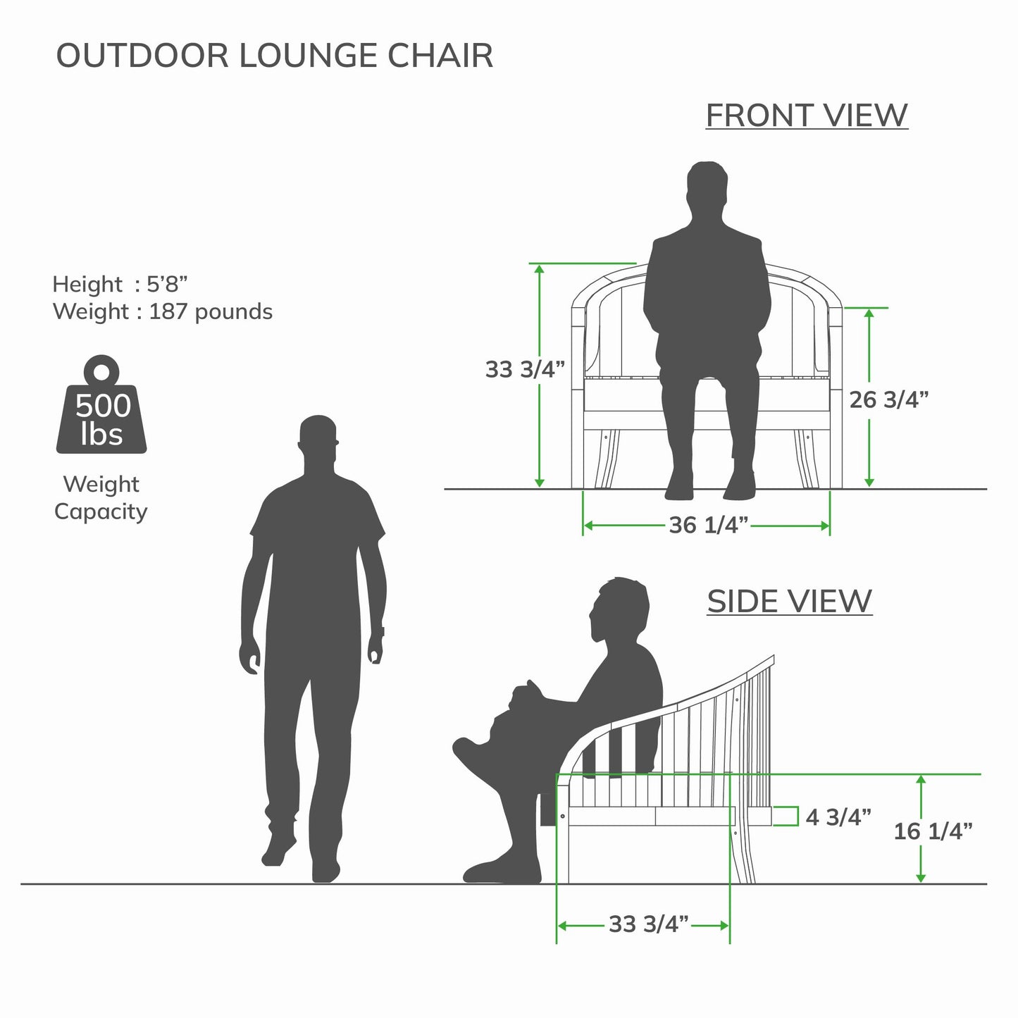 Cambridge Casual Bronte 3-Piece Teak Outdoor Lounge Set – 2 Oversized Lounge Chairs with Tufted Backrest Cushions & Teak Side Table with Honey-Core Wicker Shelf
