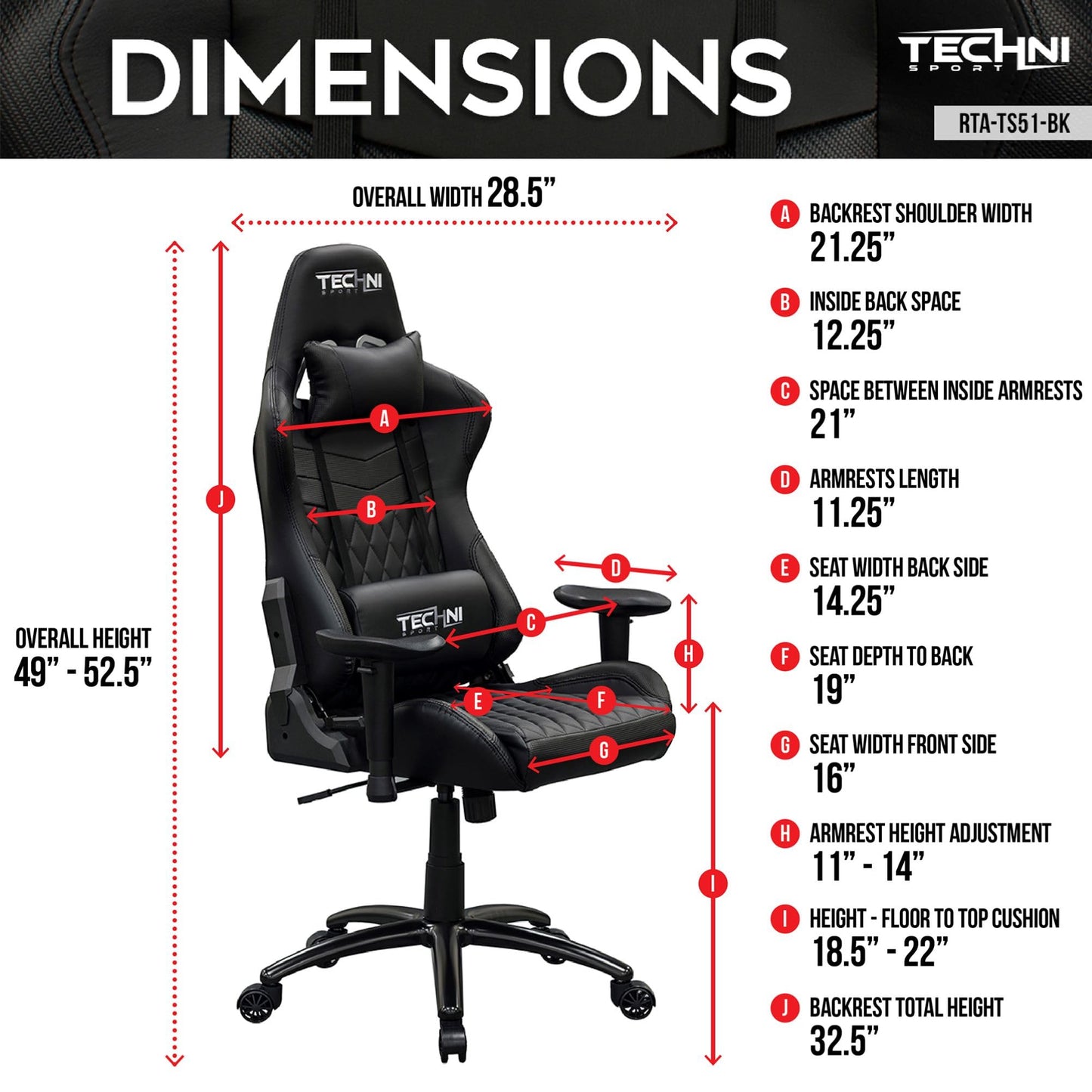 Techni Sport GG Black Gaming Chair