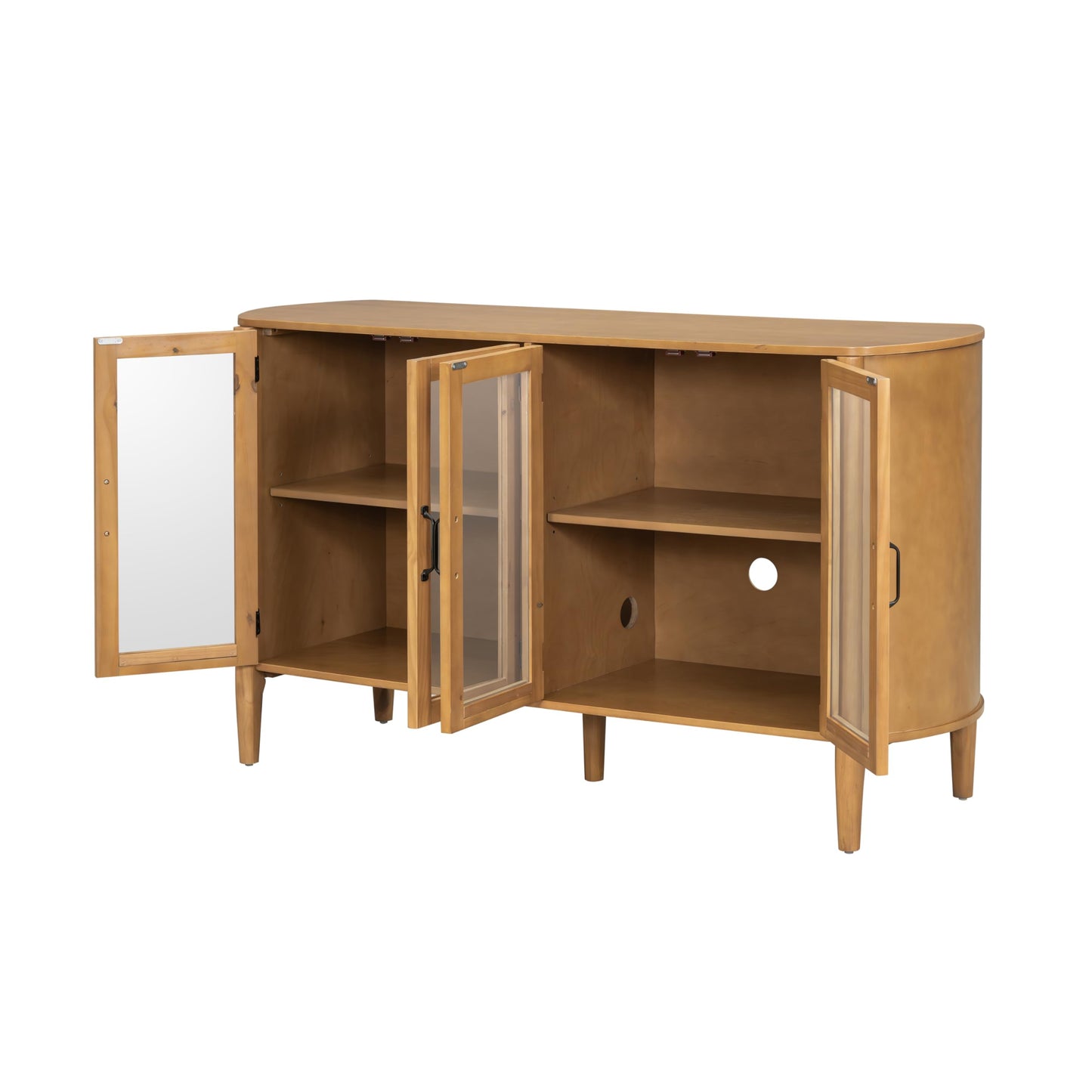 Christopher Knight Home Eileen Modern Storage Cabinet with 4 Doors, Large Size Buffet Cabinet with Storage and Adjustable Shelf, Wooden Sideboard Cabinet for Dining Room/Kitchen/Living Room, Natural