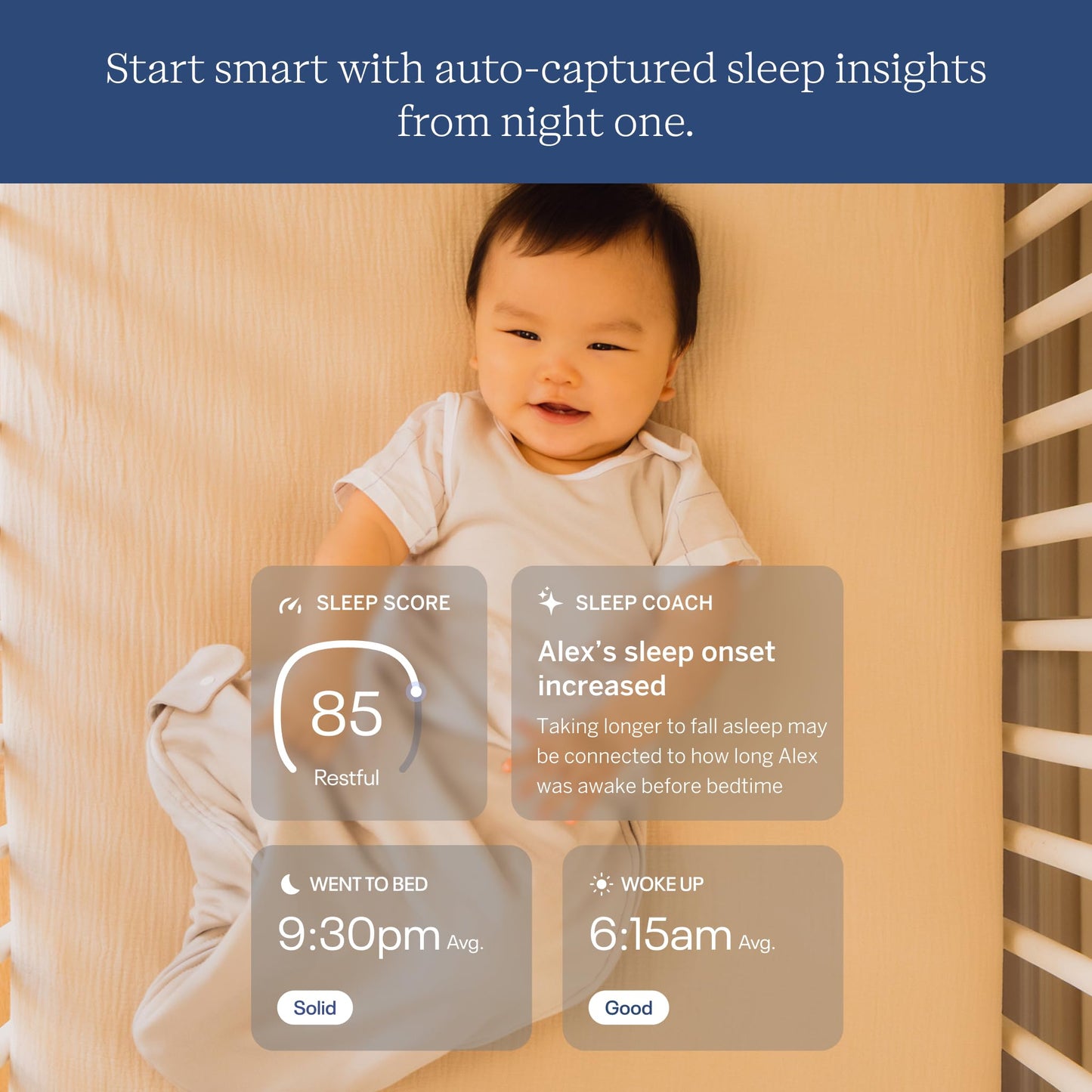 Nanit Pro Smart Baby Monitor - Camera & Floor Stand - 1080p Wi-Fi Video Camera, 2-Way Audio, See Your Baby from Anywhere, Sound/Motion/Cry Notifications, Night Vision